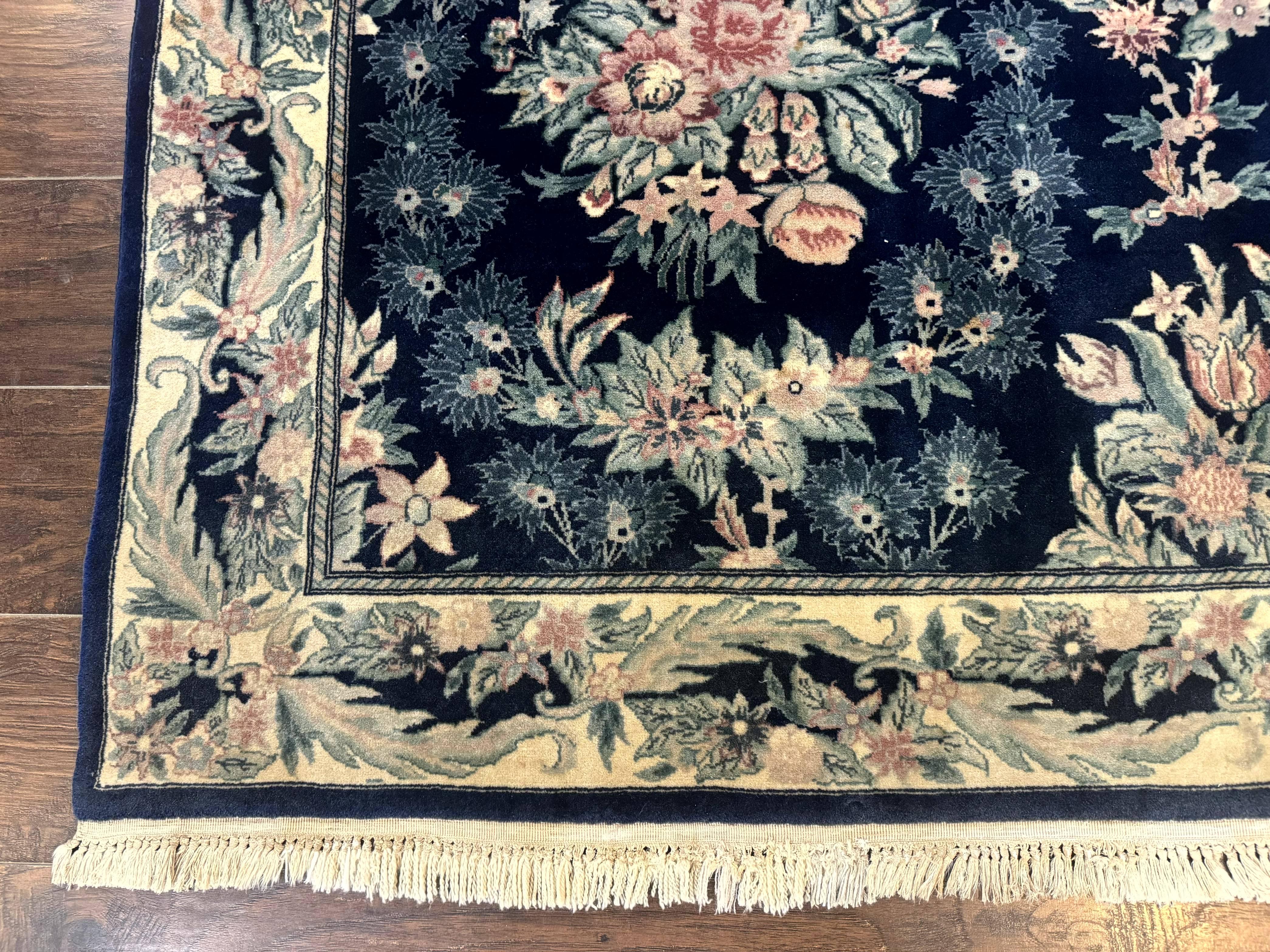 Sino Persian Rug 6x9, Navy Blue, Floral - Jewel Rugs