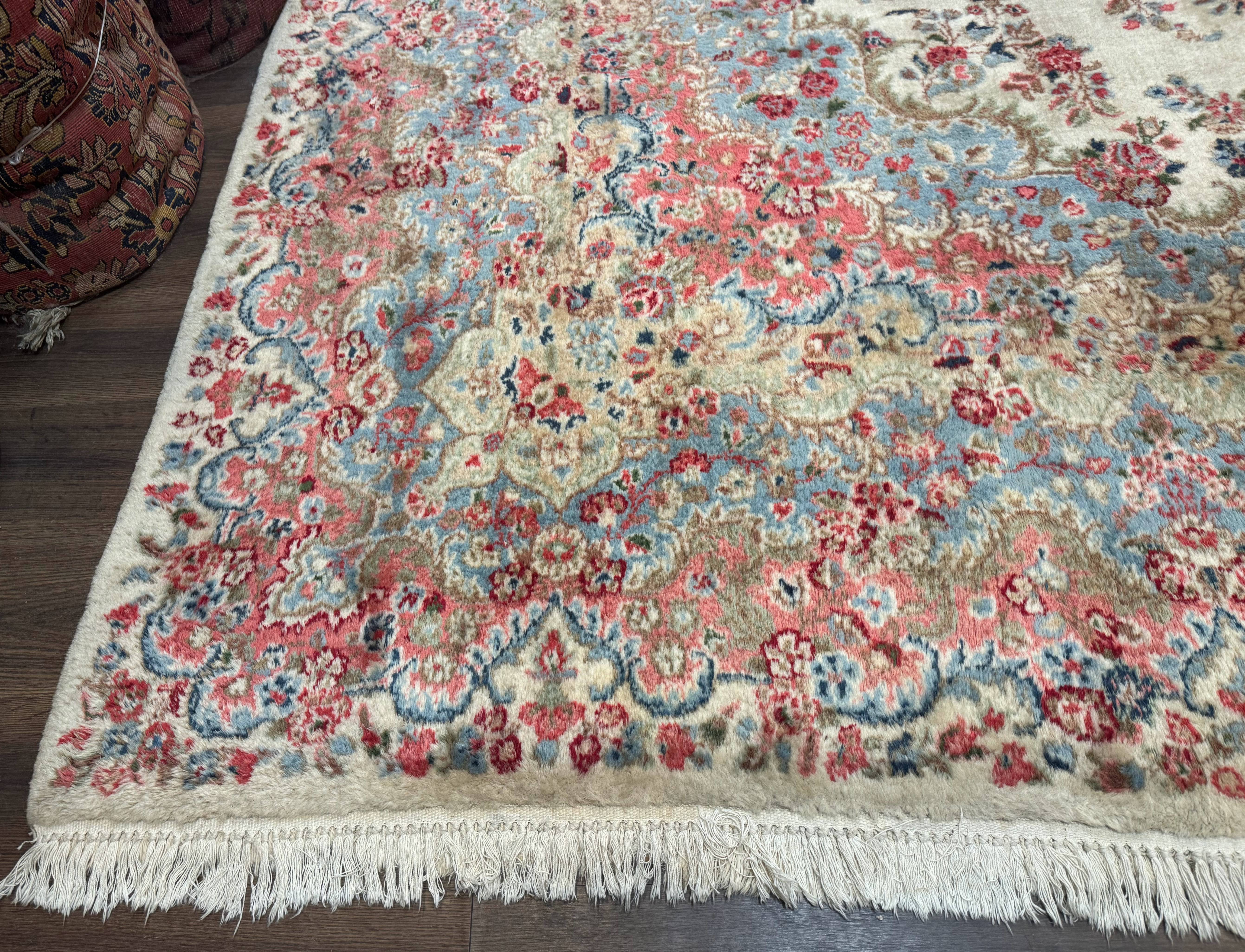 Palace Size Persian Kerman Rug 12x15, Floral, Semi Antique, Hand Knotted Wool Carpet - Jewel Rugs