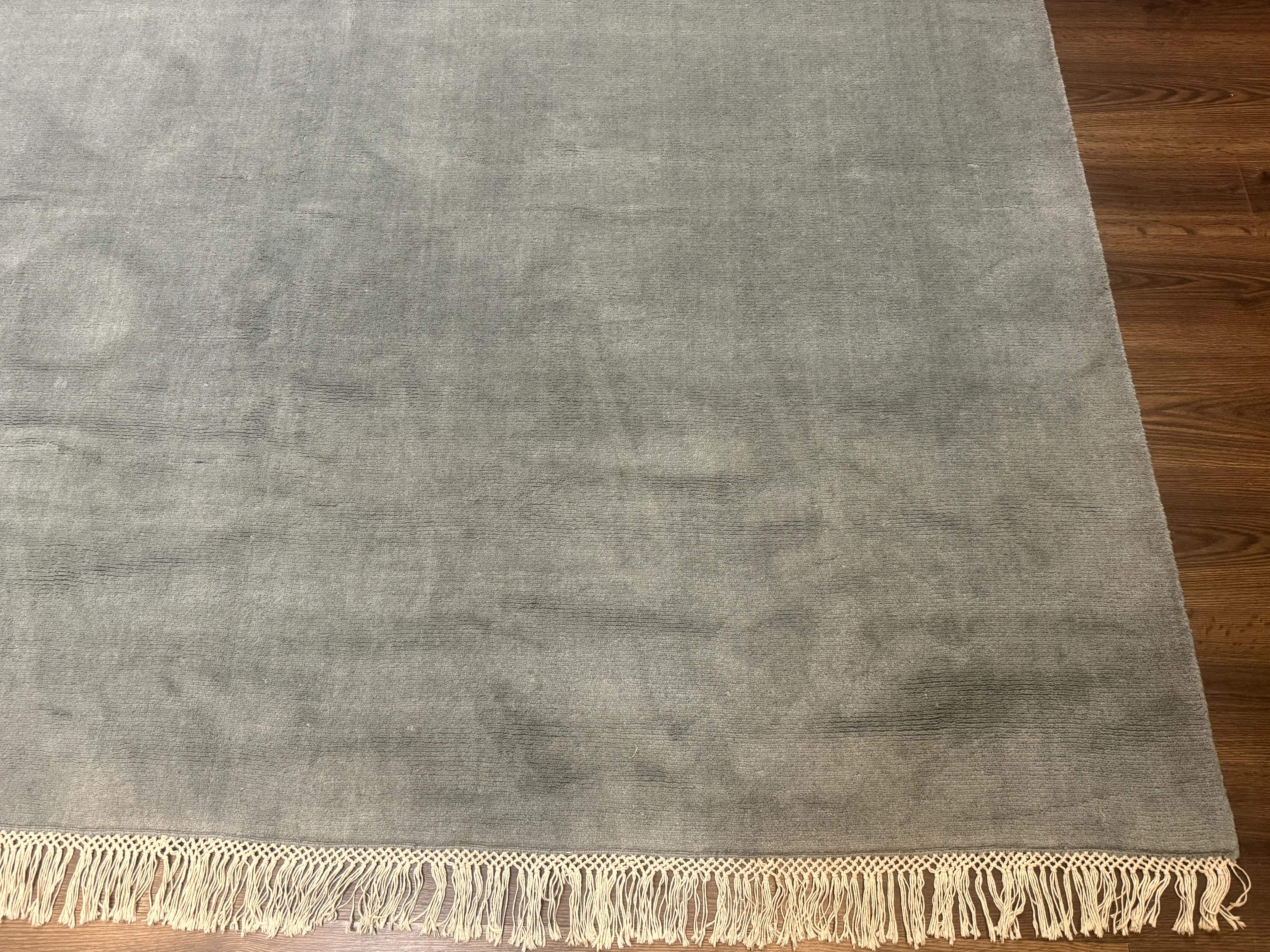 Modern Indian Rug 8x10, Wool, Smoke Blue, Pottery Barn - Jewel Rugs