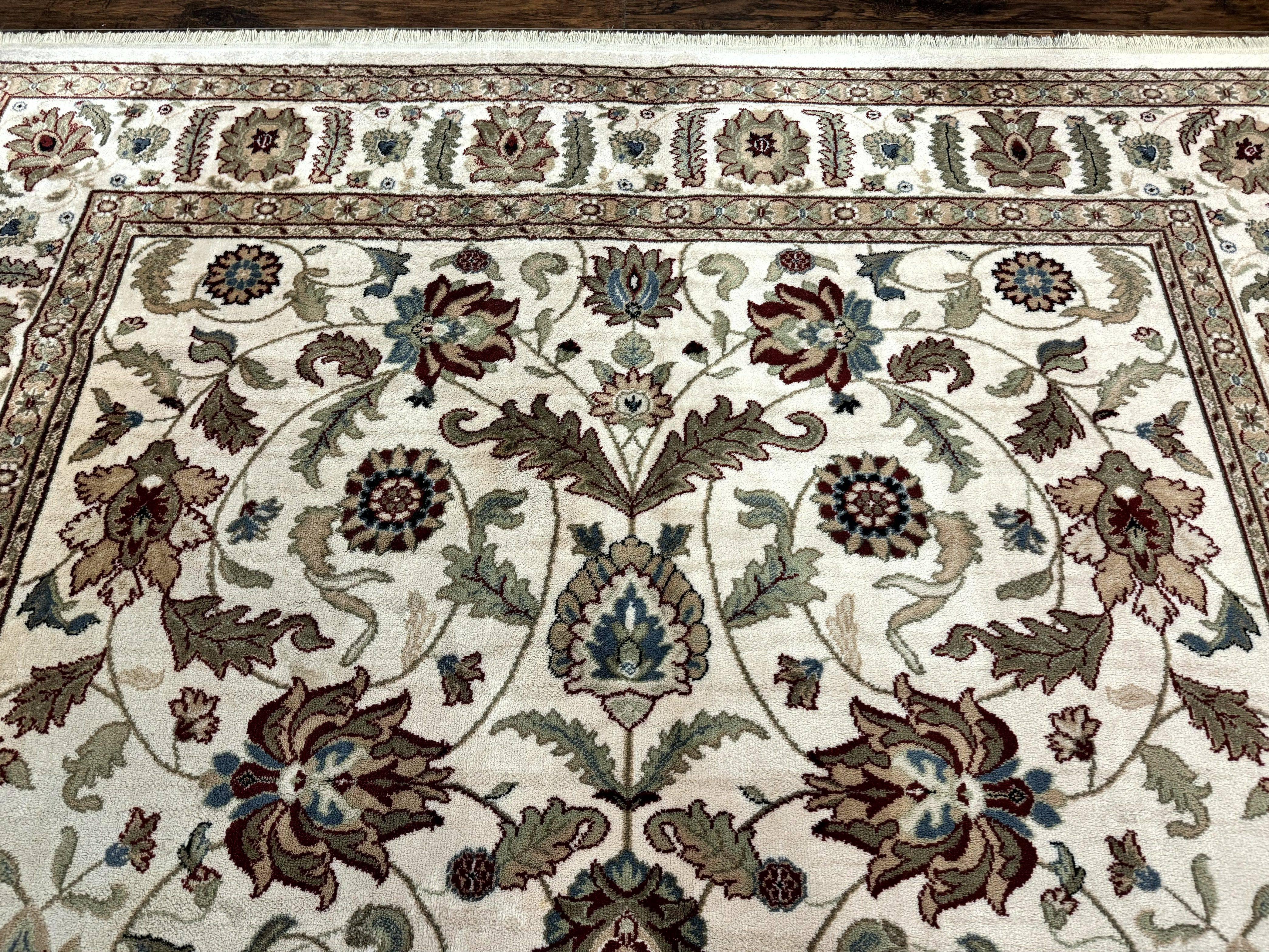 Karastan Rug 8x11, Vintage Wool Pile Karastan Carpet, Palazzo Collection, Beige Floral Carpet - Jewel Rugs