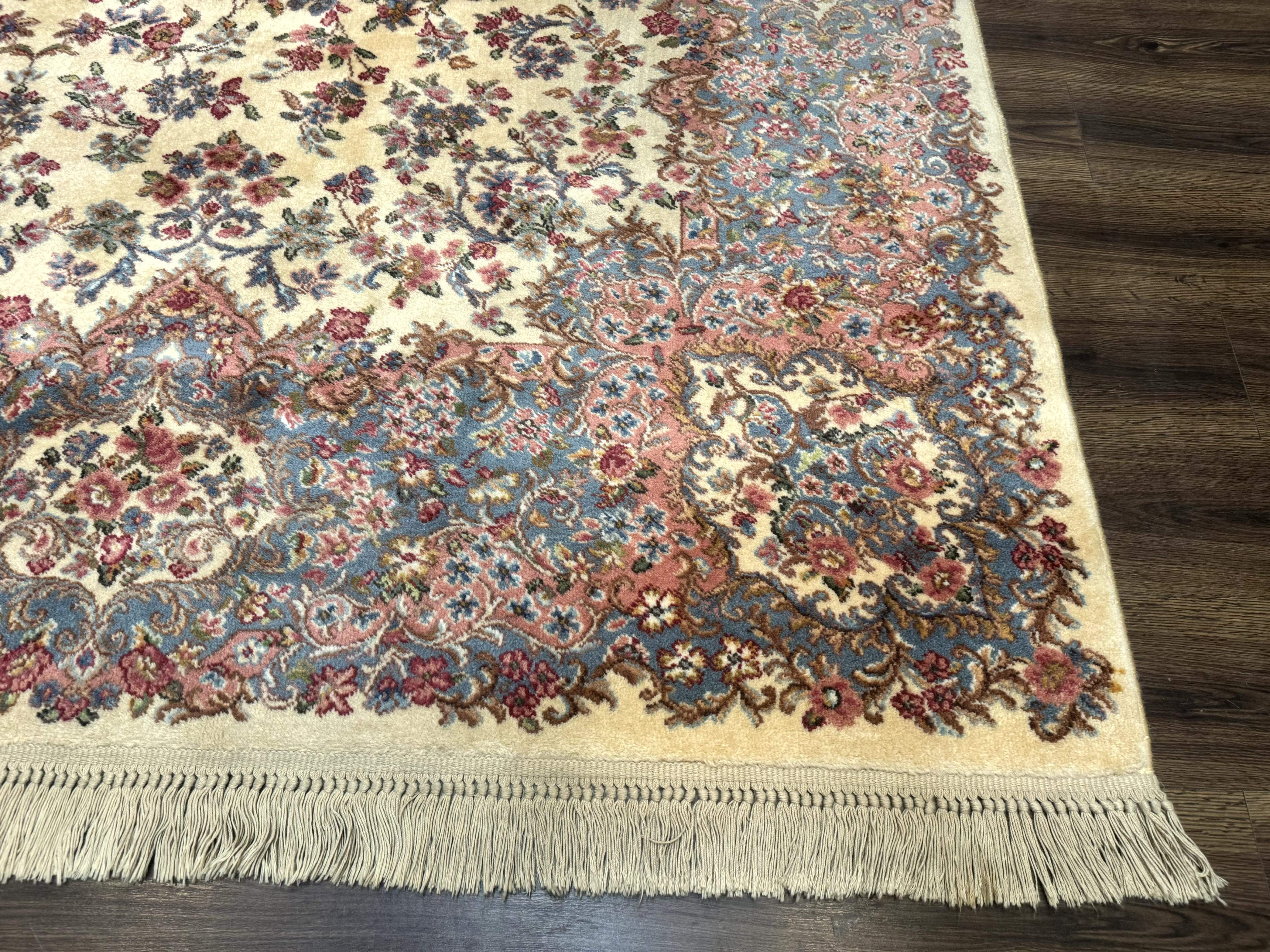 8.8 x 10.6 Karastan Kirman Rug #788, Wool Vintage Discontinued Floral Carpet - Jewel Rugs