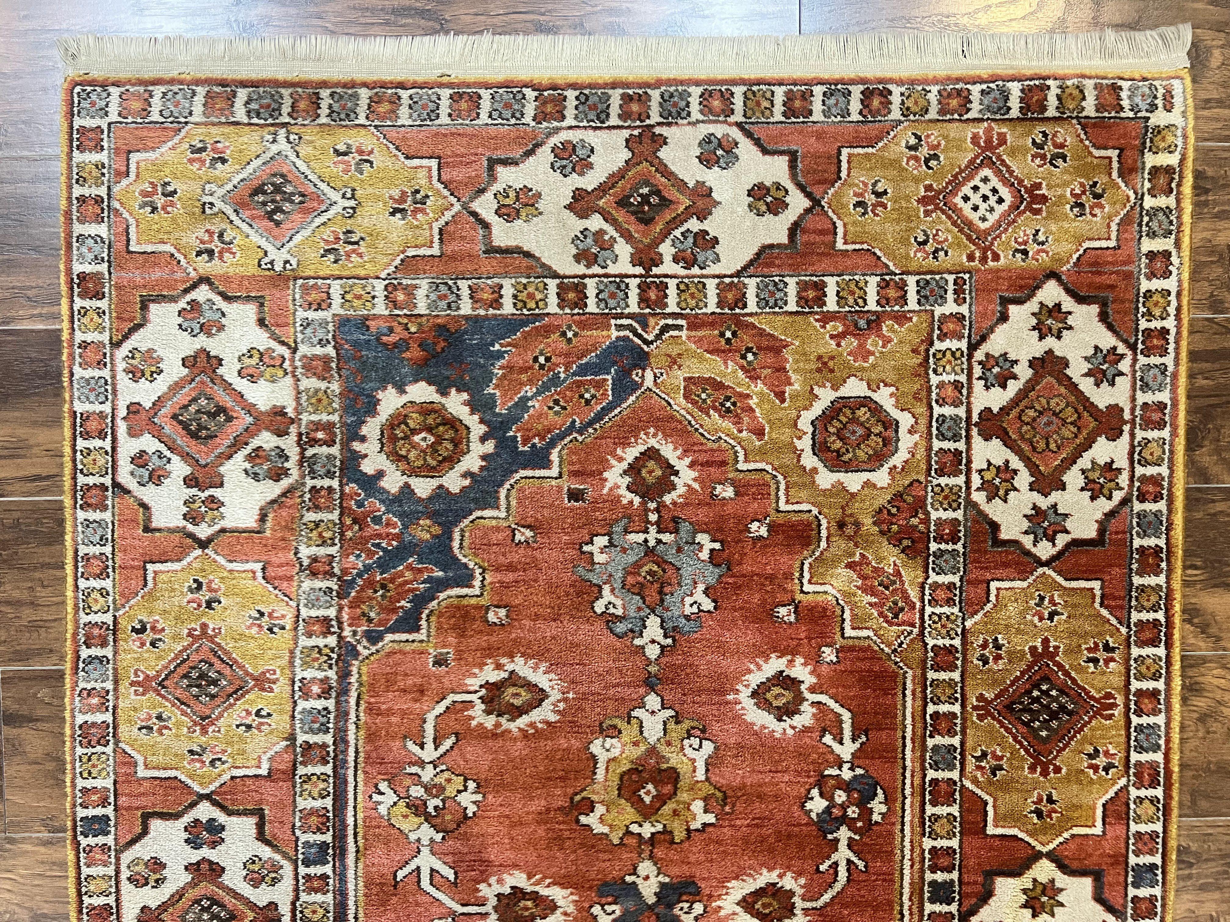 Karastan Rug 4x5, Williamsburg 553 Turkish Church, Wool Pile Discontinued Karastan Carpet, Heriz Geometric Design, Karastan Area Rug - Jewel Rugs