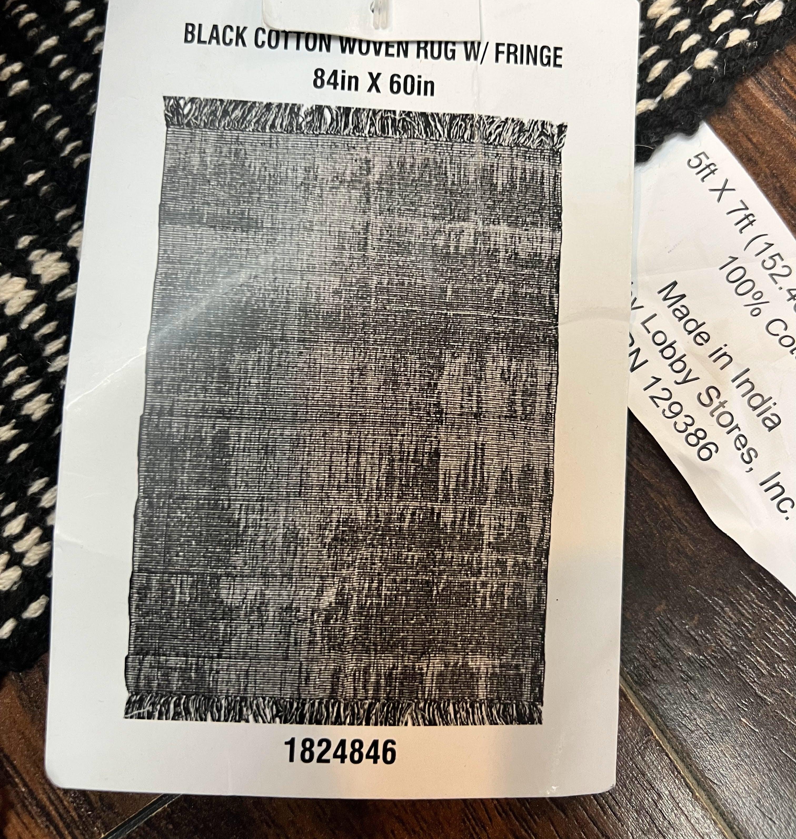 Black and White Cotton Woven Rug 5x7 - Jewel Rugs