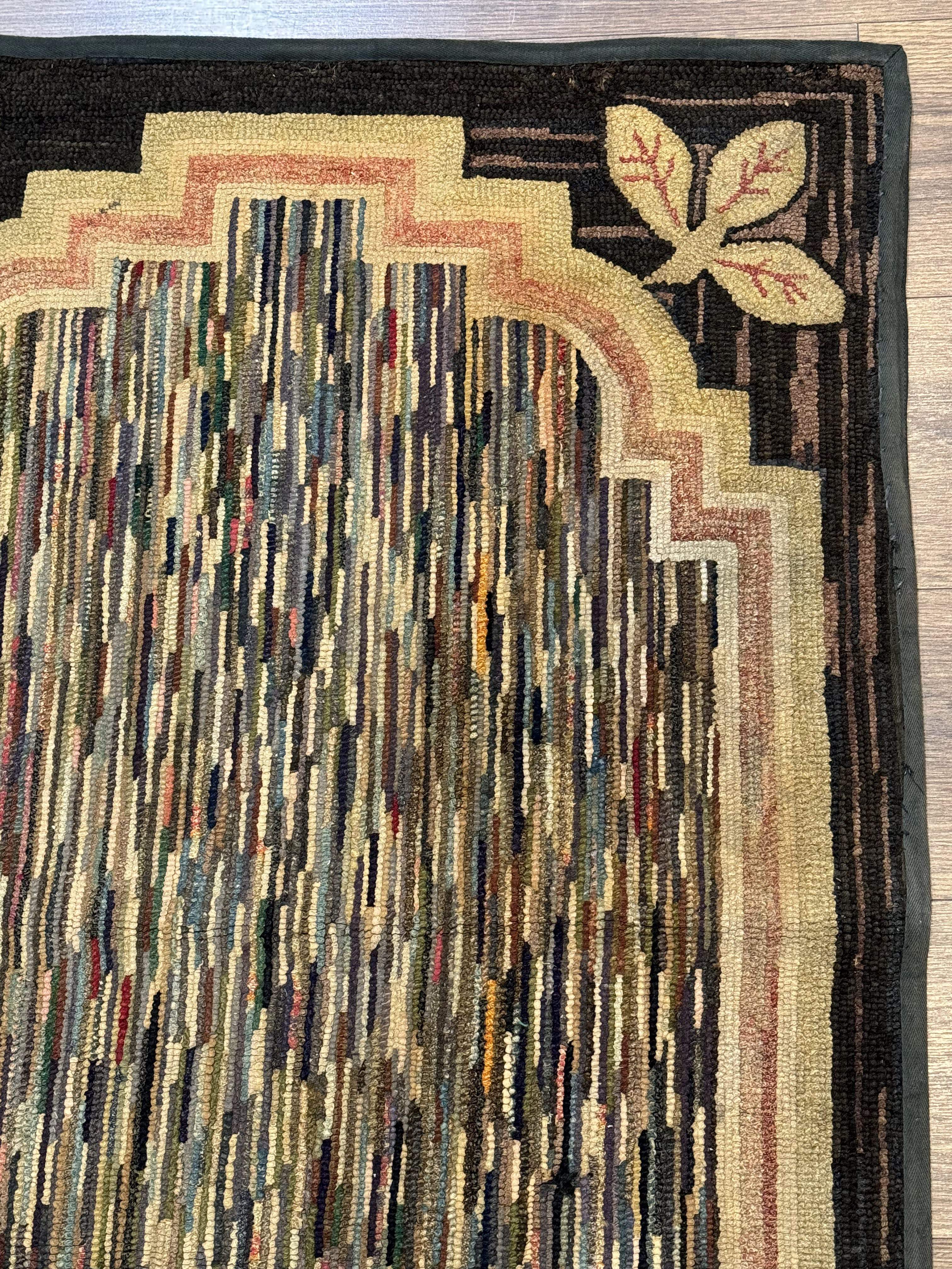 Vintage American Hooked Rug 3x5, Antique Hook Rug - Jewel Rugs