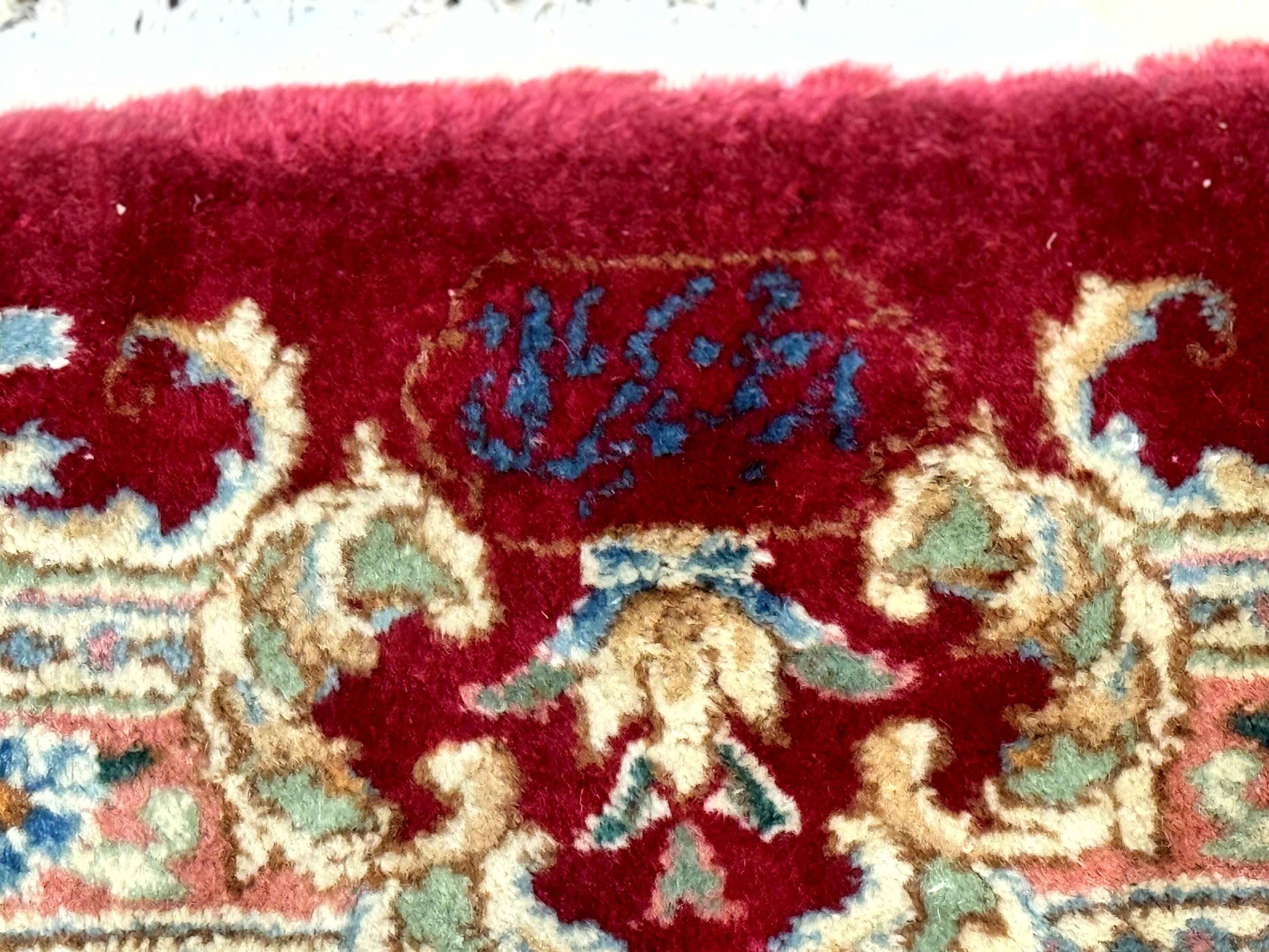 Persian Kirman Rug 10x14, Semi Open Field, Large Vintage Persian Carpet, Handmade Wool Rug, Red - Jewel Rugs