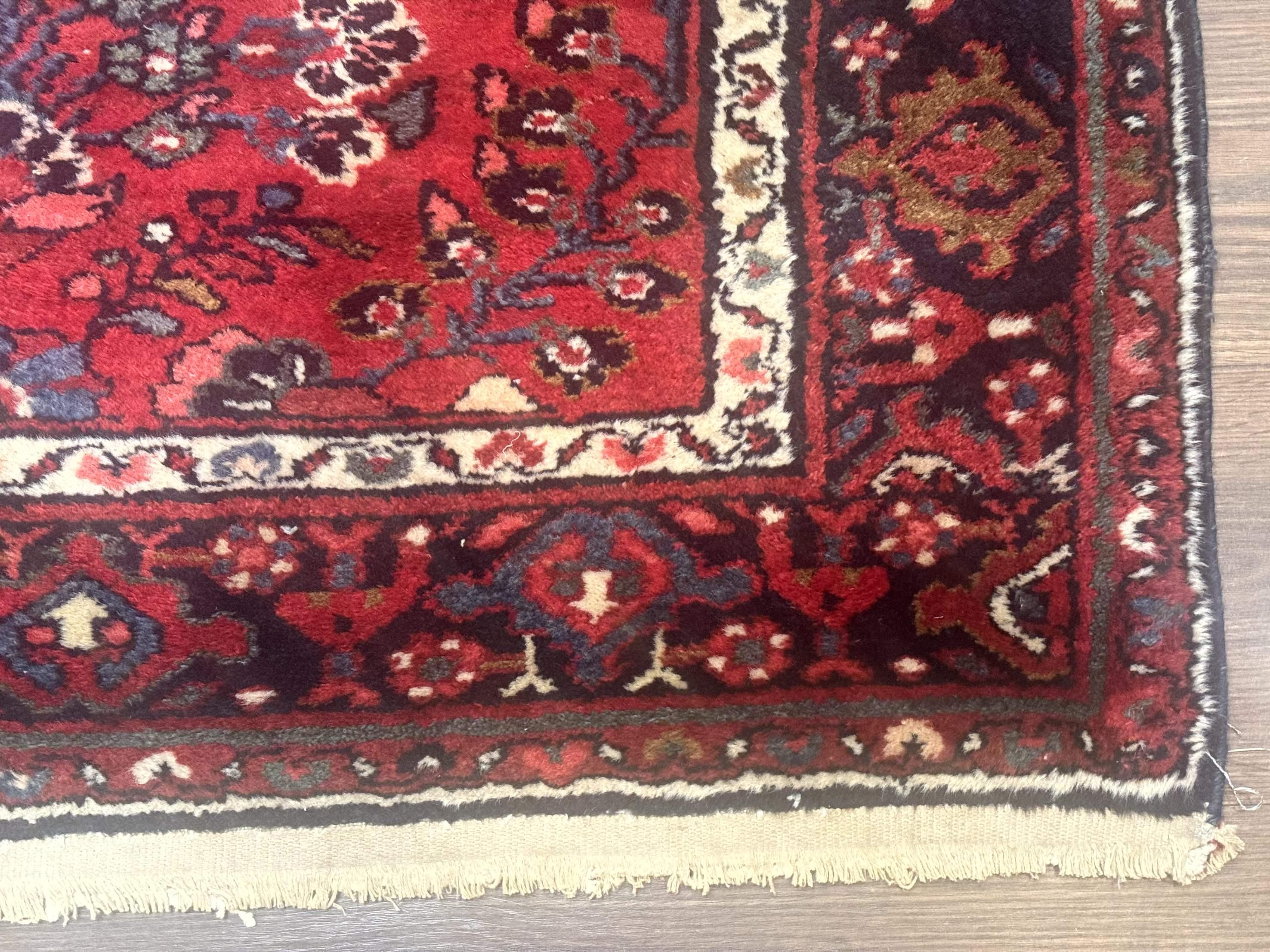 Red Persian Rug 2.6 x 6.8, Floral, Antique Per'sian Carpet, Persian Malayer Rug, Hamadan Rug - Jewel Rugs