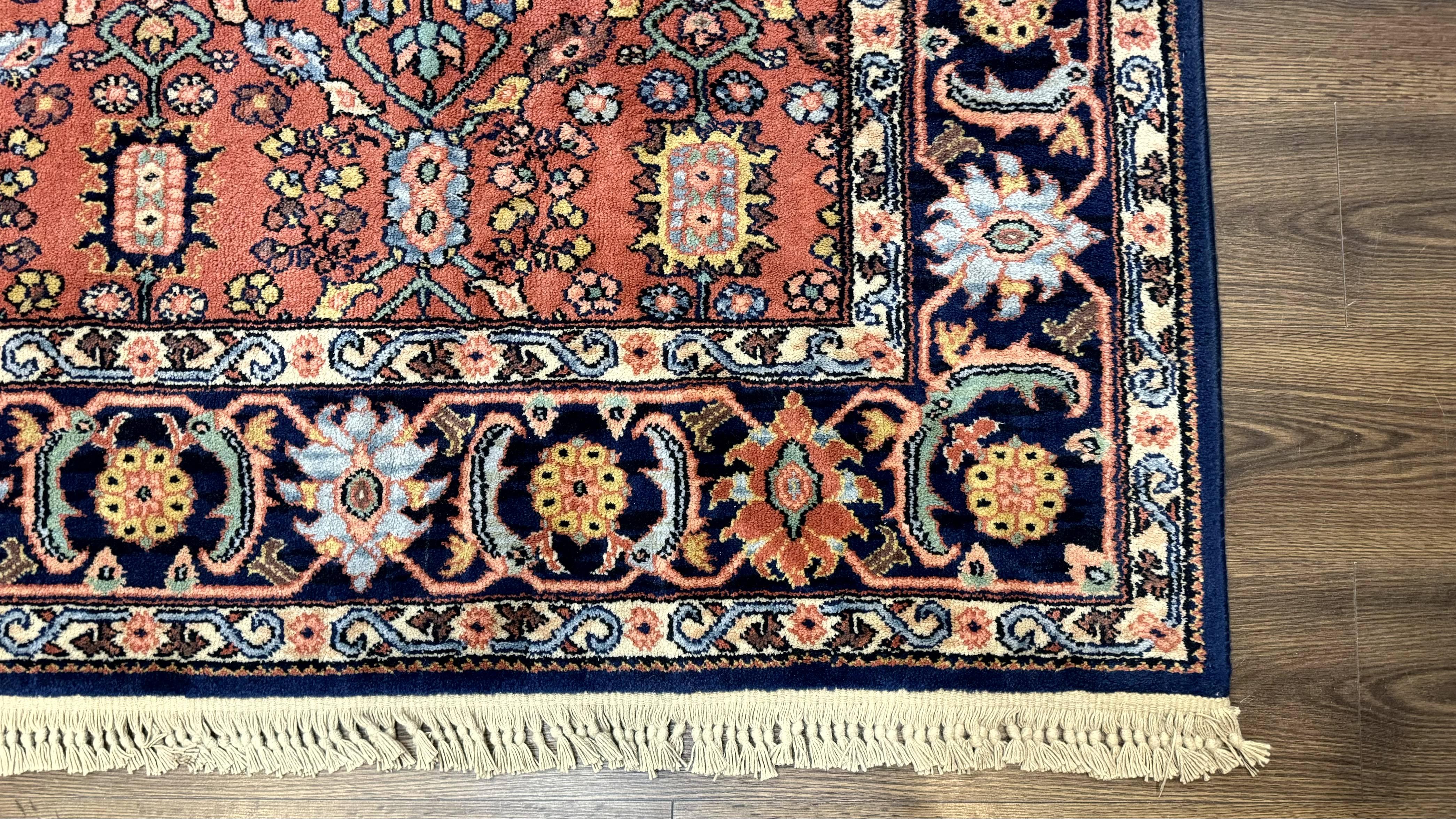 5.9 x 9 Karastan Serapi Rug #729, Wool Karastan Carpet, Original 700 Series, Red and Dark Blue, Discontinued, 6x9 Vintage Karastan, Rare - Jewel Rugs