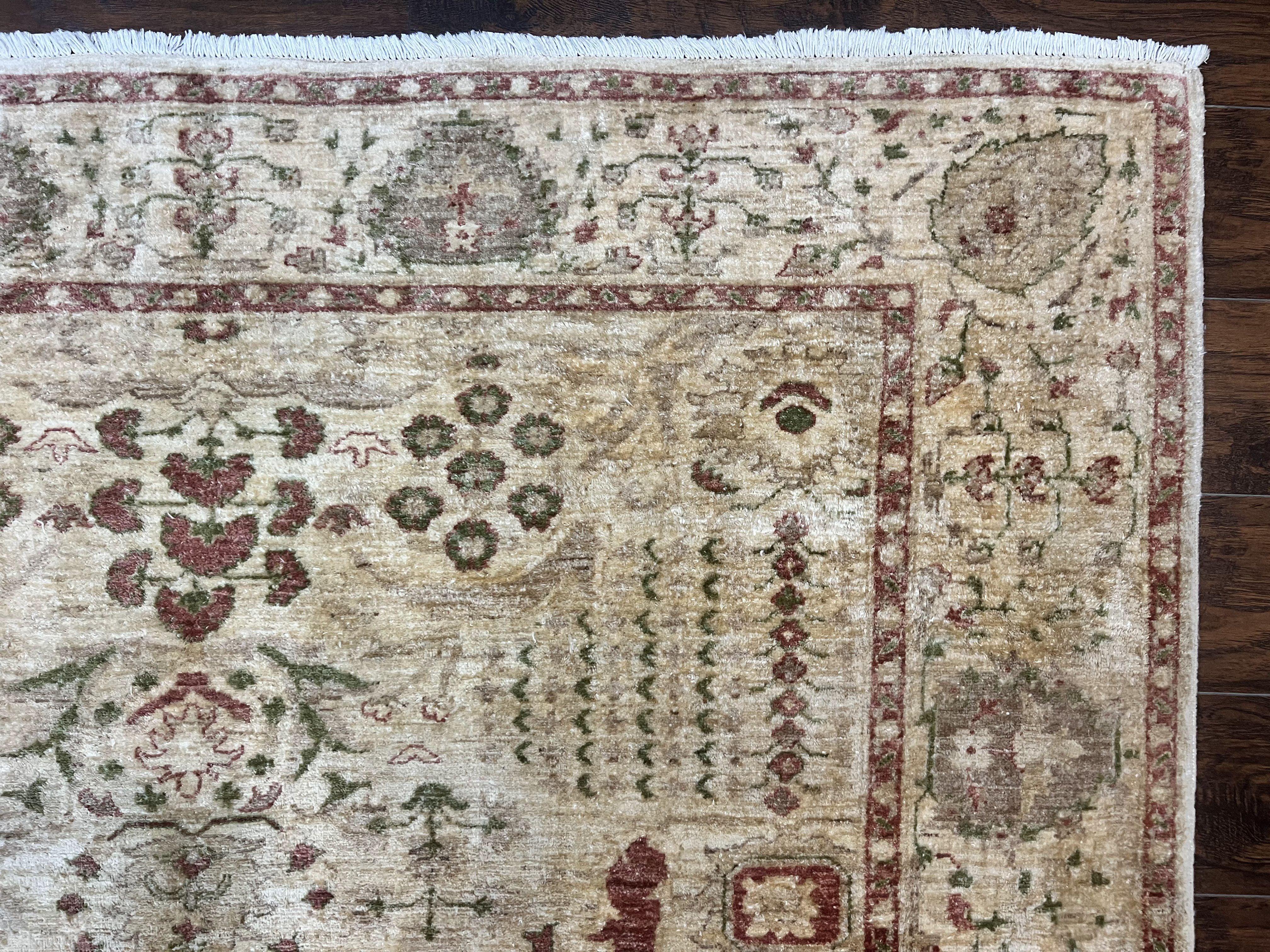 Pakistani Oushak Rug 6 x 9.6, Handmade Wool Peshawar Carpet, Farmhouse Rug - Jewel Rugs