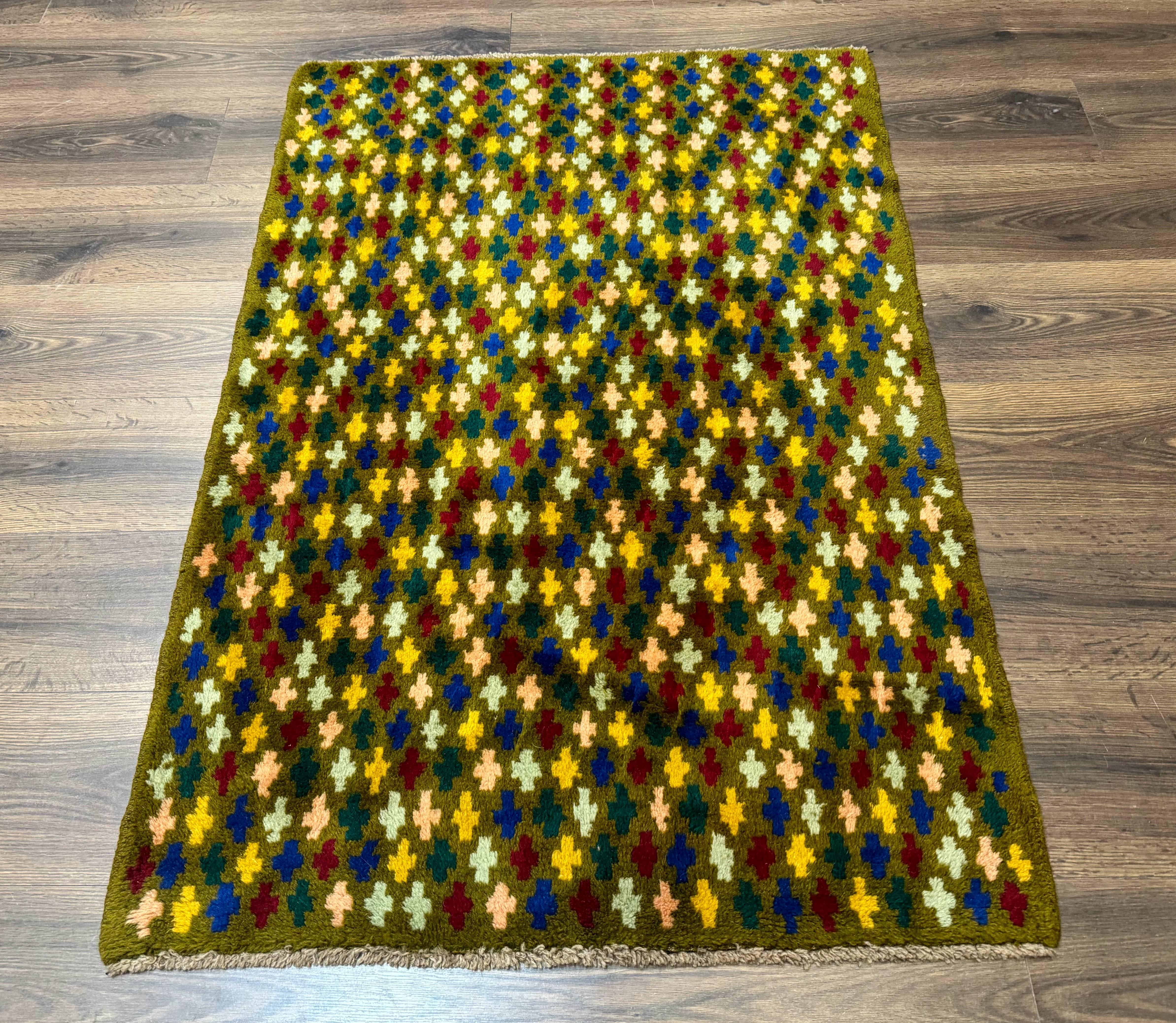 Balouch Rug 3x4, Colorful Afghan Rug, Multicolor, Green - Jewel Rugs