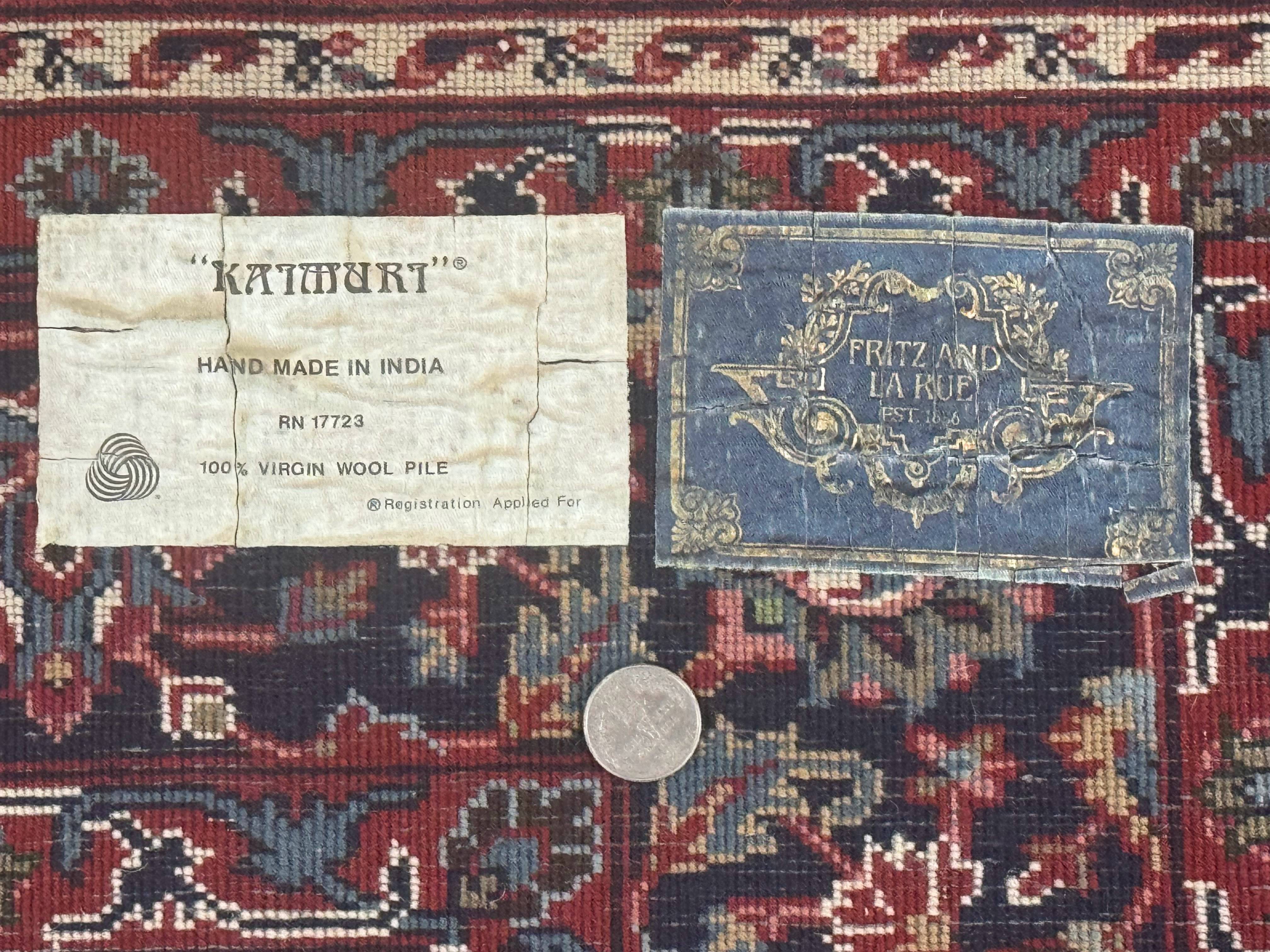 Indo Persian Rug 5x7, Vintage Traditional Floral Carpet, Burgundy and Navy Blue - Jewel Rugs