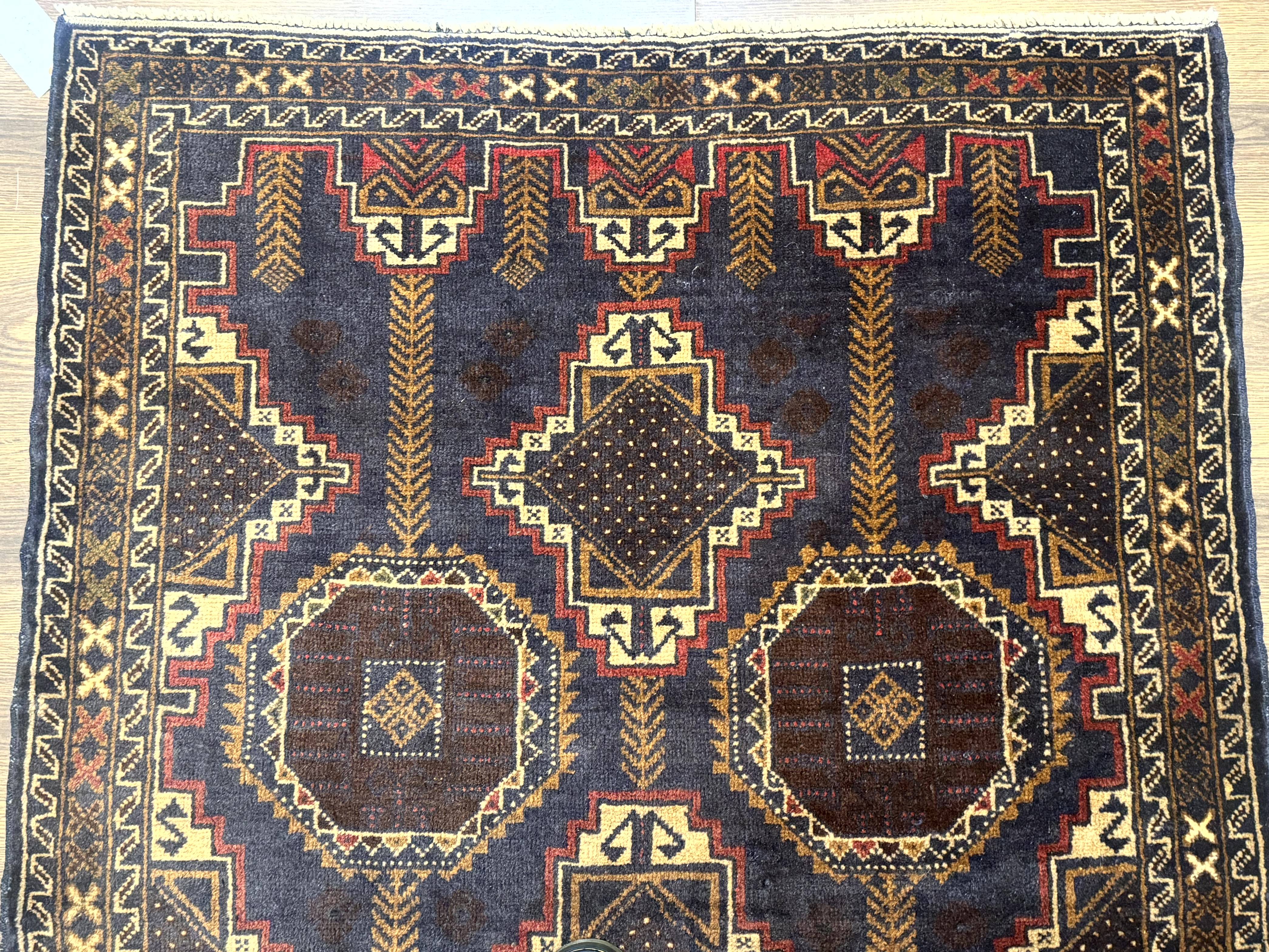 Navy Blue Afghan Balouch Rug 4x6, Handmade, New - Jewel Rugs