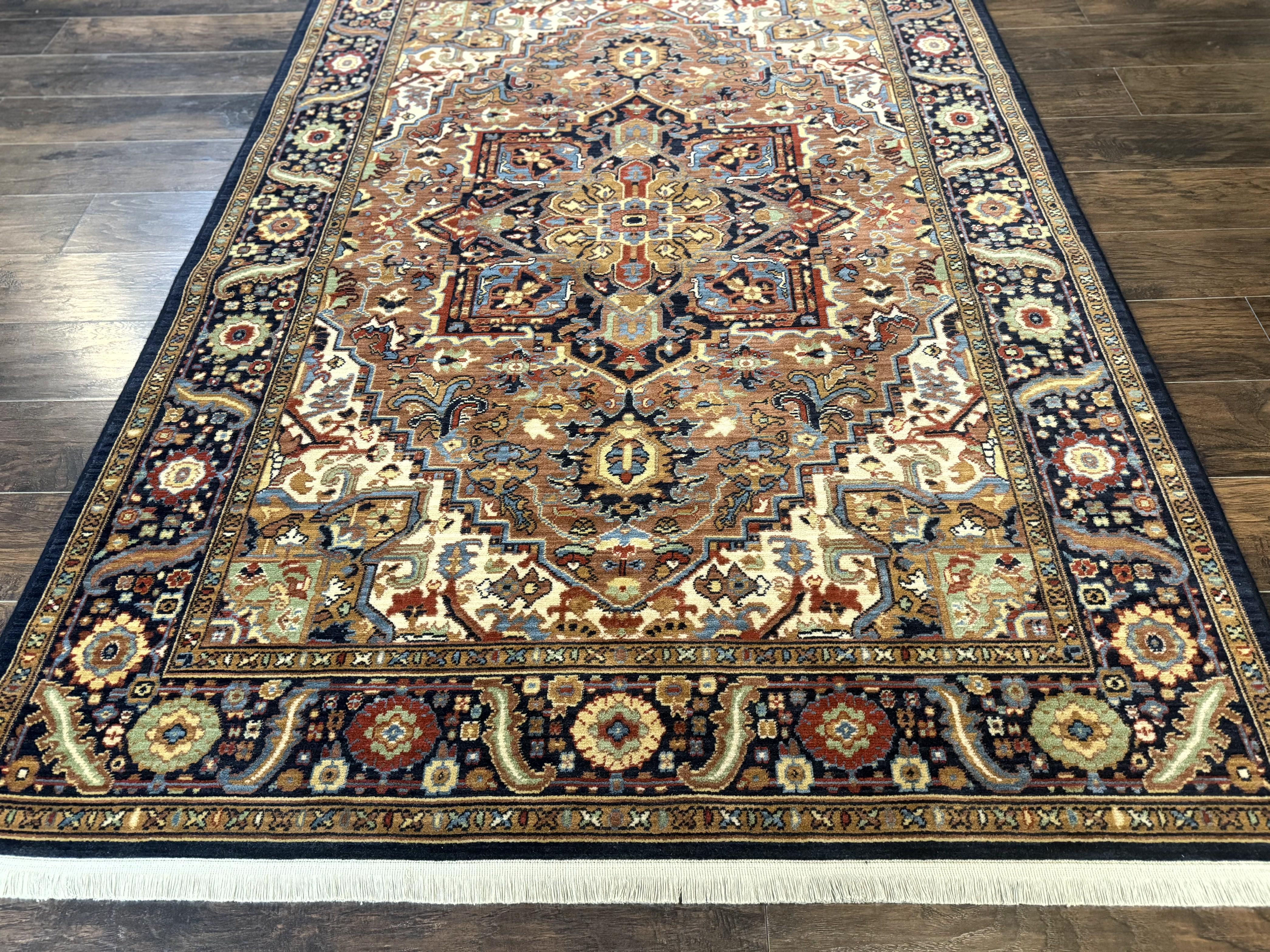 Karastan Rug 6x8, English Manor Windsor Heriz Karastan Carpet, Geometric Design, Wool Pile, Vintage Area Rug - Jewel Rugs