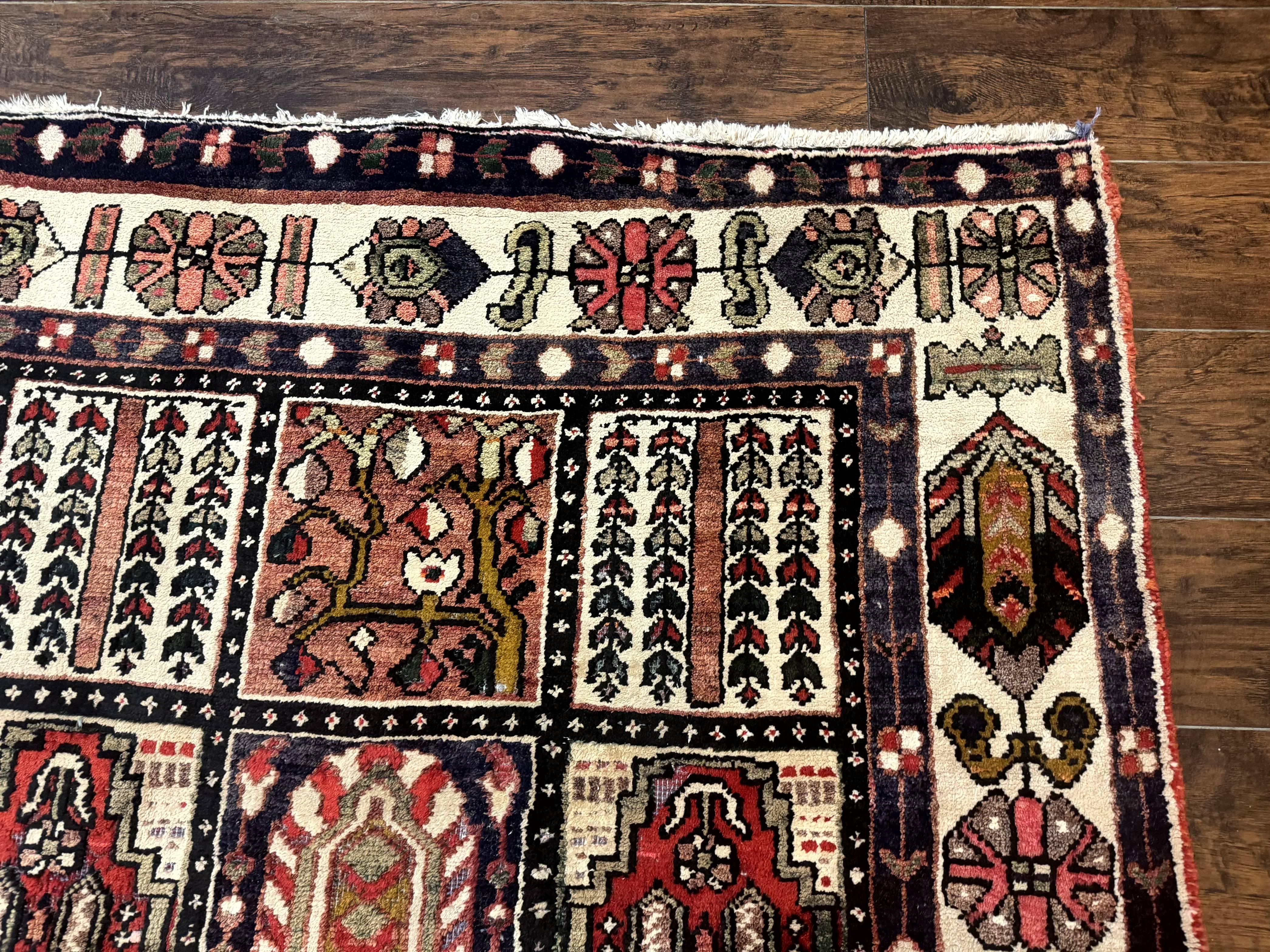 Persian Bakhtiari Tribal Rug 7x10, Panel Design, Semi Antique - Jewel Rugs