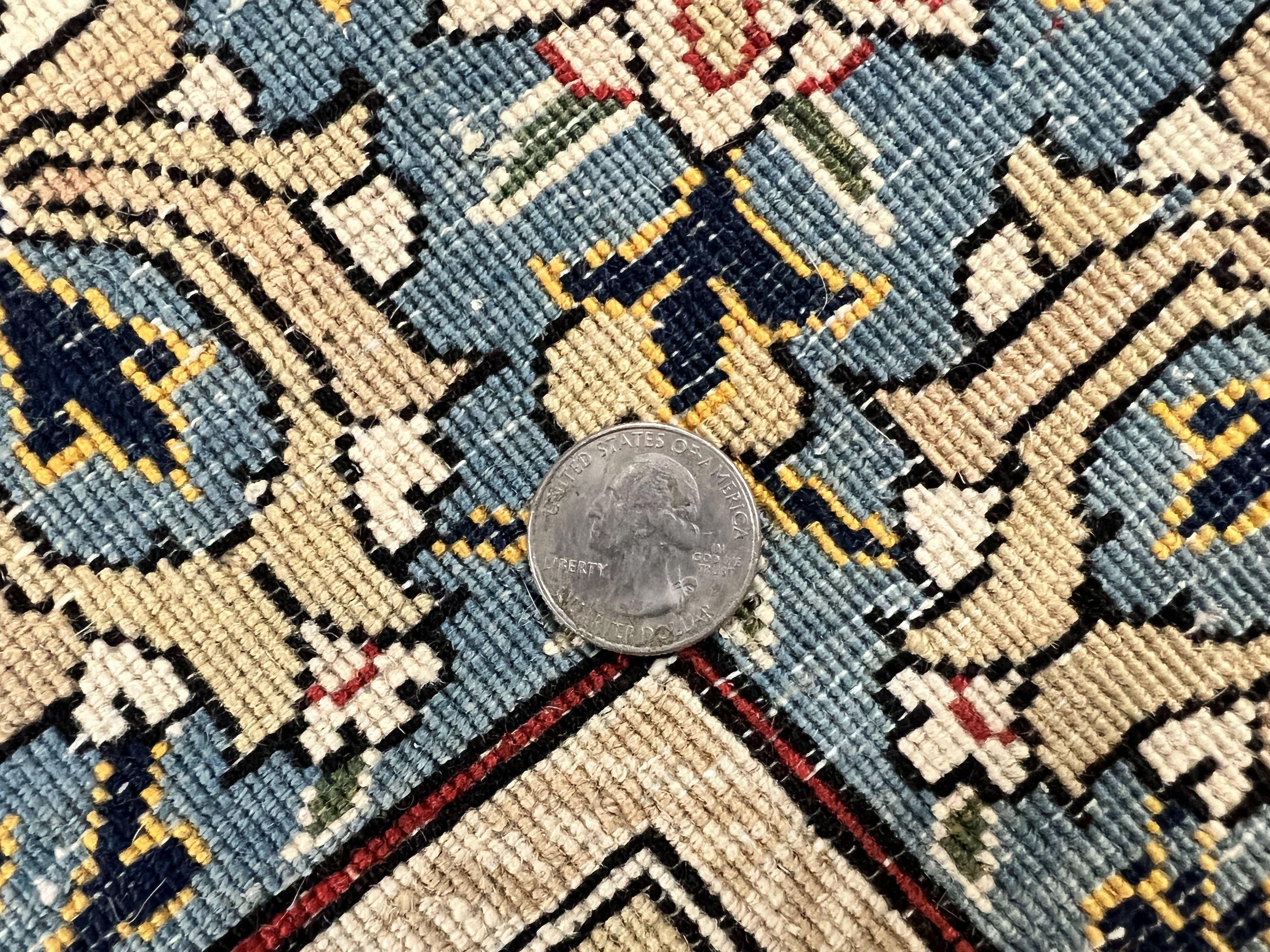 Blue Persian Qum Rug 5x7, Very Fine and Wonderful Authentic Persian Carpet, Wool Hand Knotted Vintage Semi Antique Oriental Rug, Floral, Ghom Qom Rug - Jewel Rugs