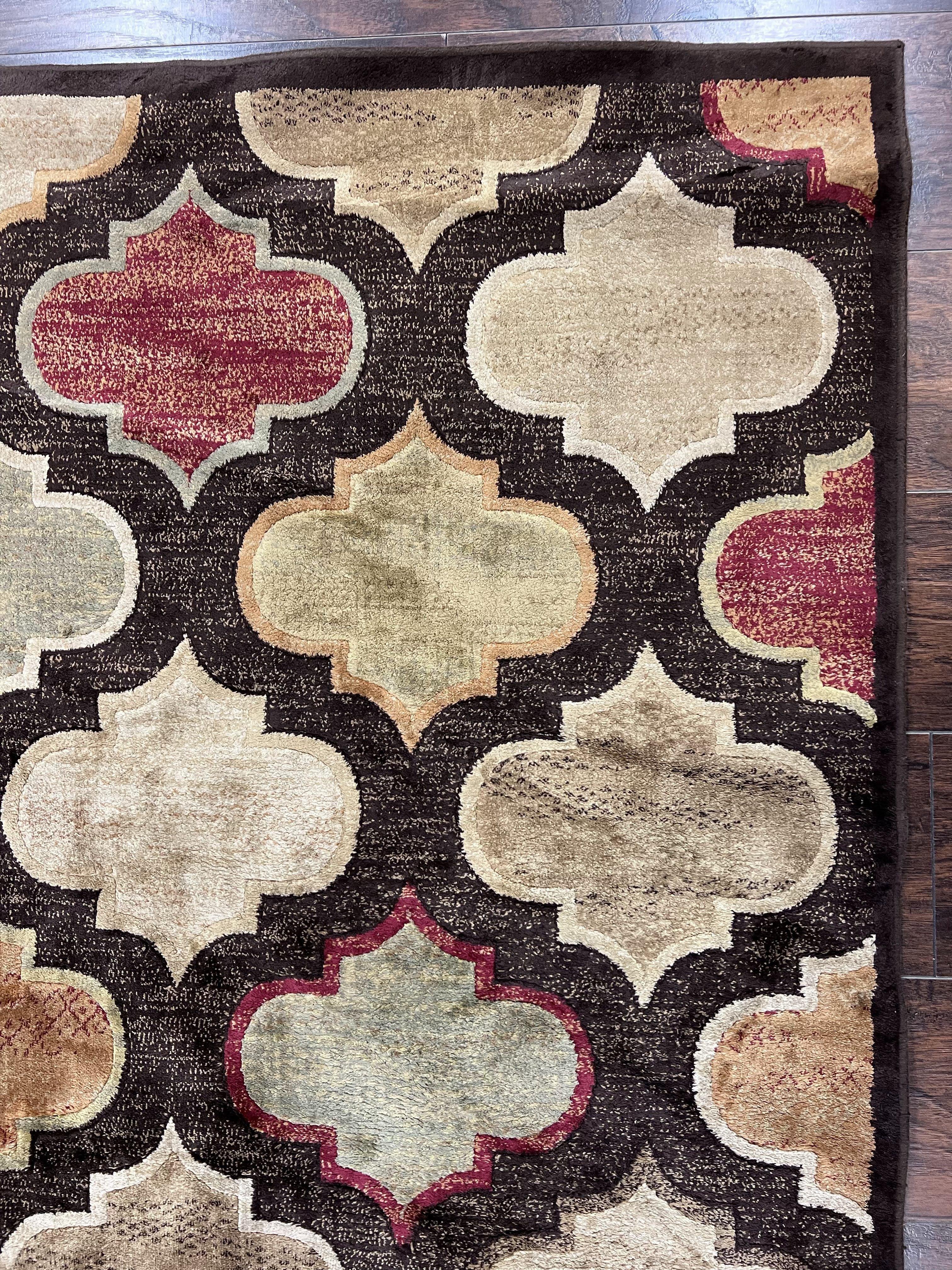 Panel Design Rug 5x7, Multicolor Contemporary Area Rug, Small Living Room Rug - Jewel Rugs