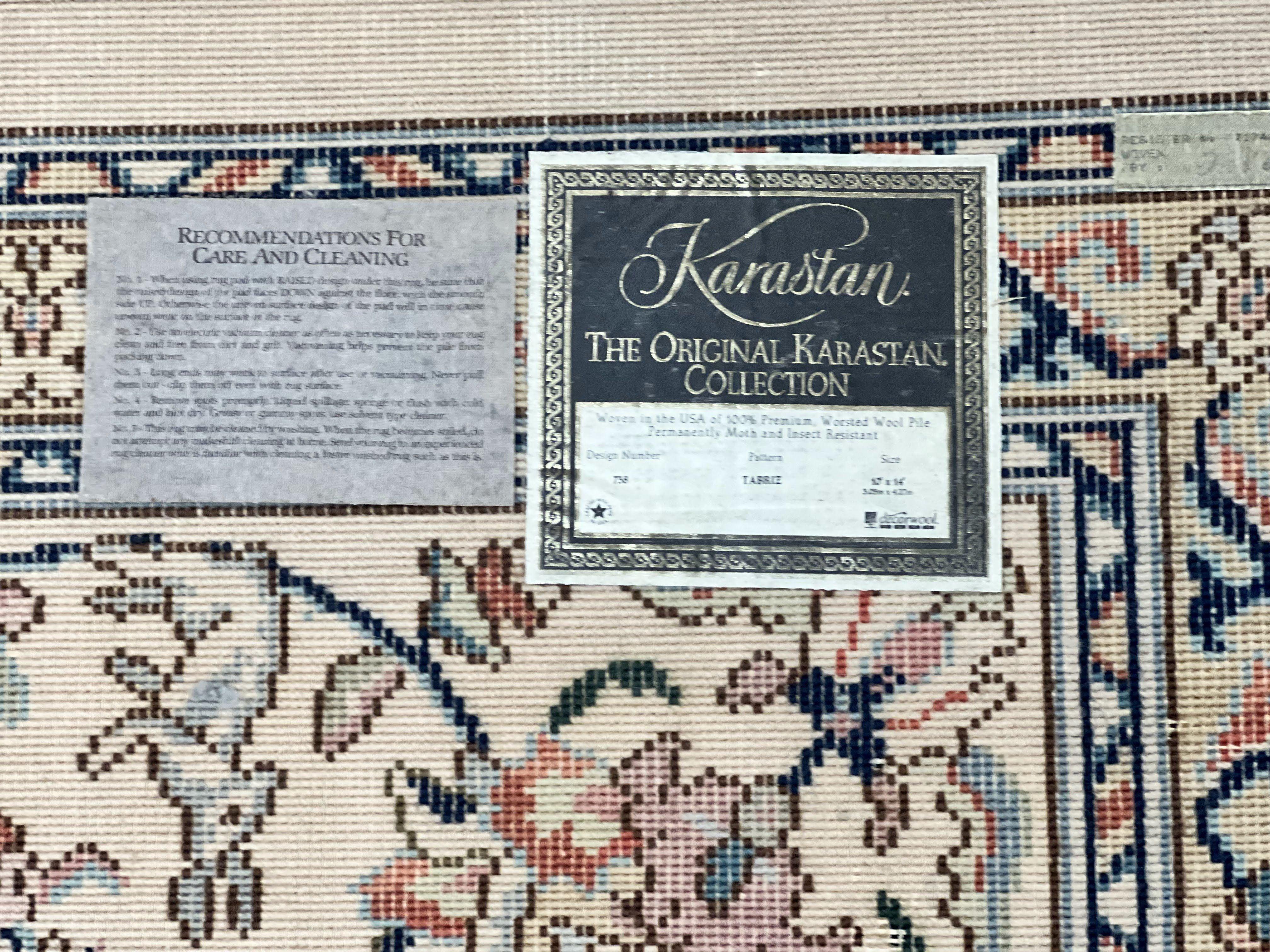 10x14 Karastan Rug Tabriz Design #738, Original Collection 700 Series, Vintage Karastan Wool Carpet, Large Karastan Area Rug - Jewel Rugs