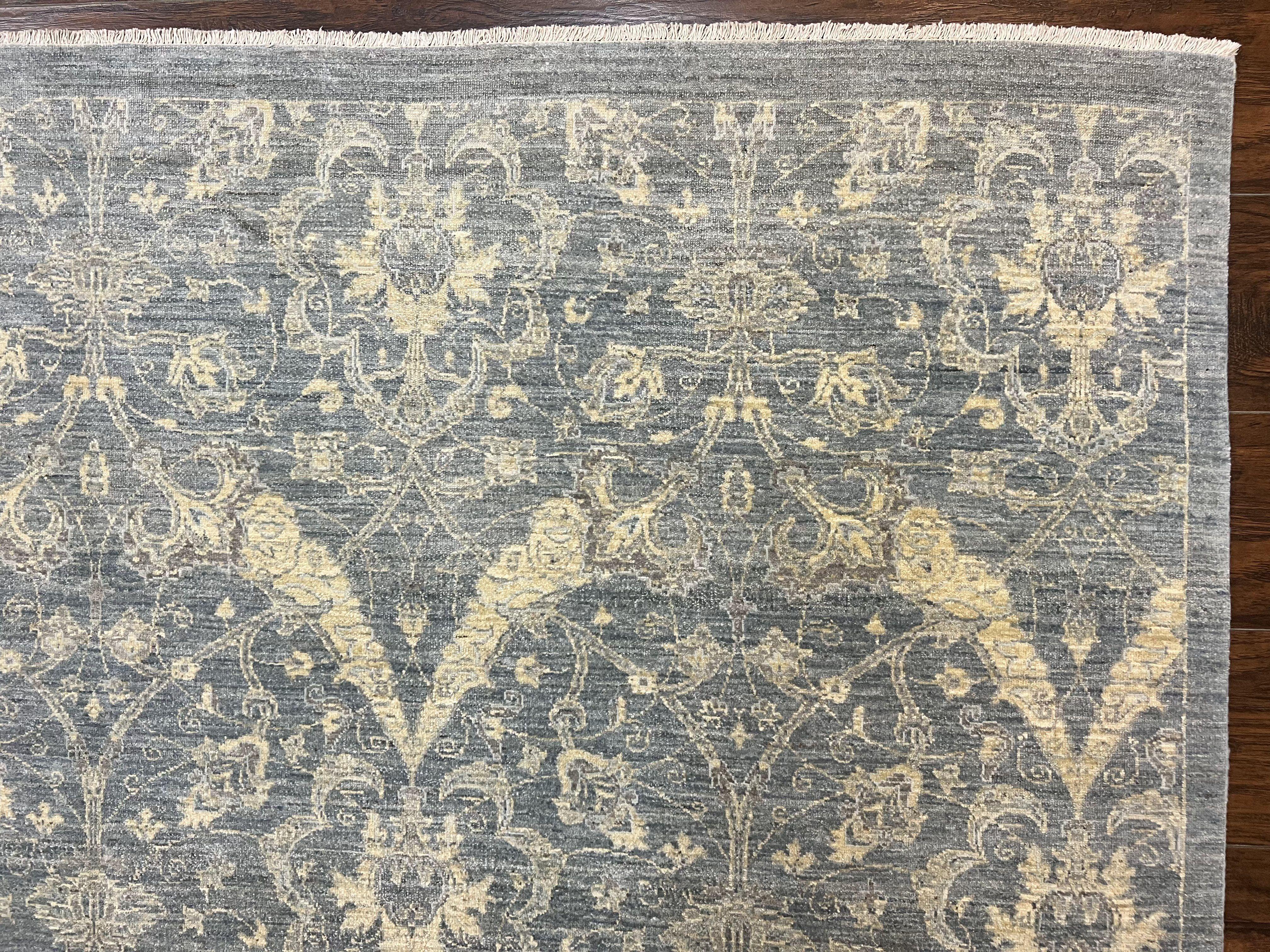 Contemporary Pakistani Rug 5 x 6.6, Handmade Floral Wool Rug, Spanish Pattern - Jewel Rugs