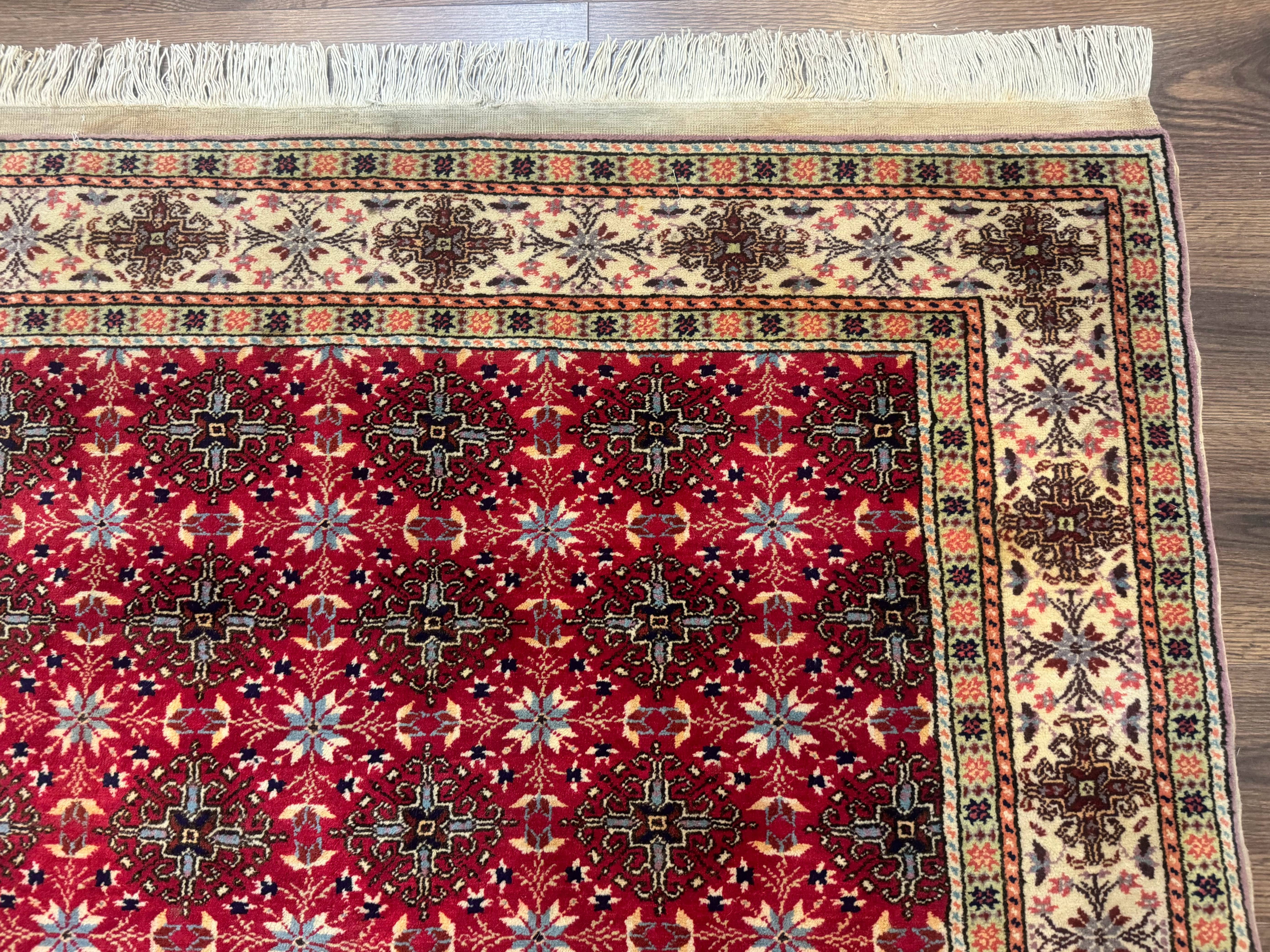 Turkish Sivas Rug 4x6, Red and Cream, Allover Design, Handmade Vintage - Jewel Rugs