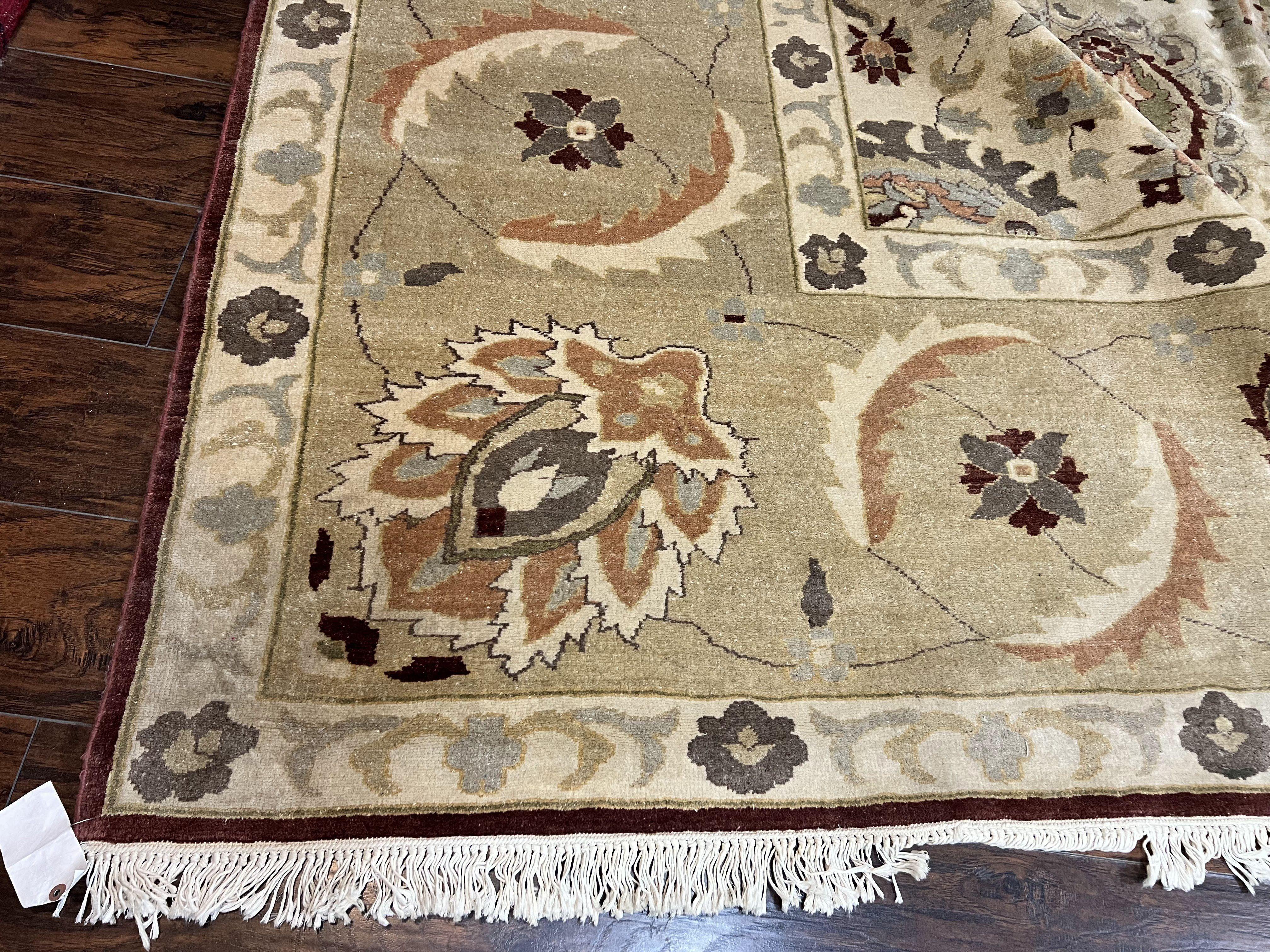 Large Egyptian Mahal Rug 16x16, Square Handmade Wool Rug, Rare Size 16 x 16 ft, Sultanabad Rug, Wool Handmade Vintage Carpet, Beige - Jewel Rugs