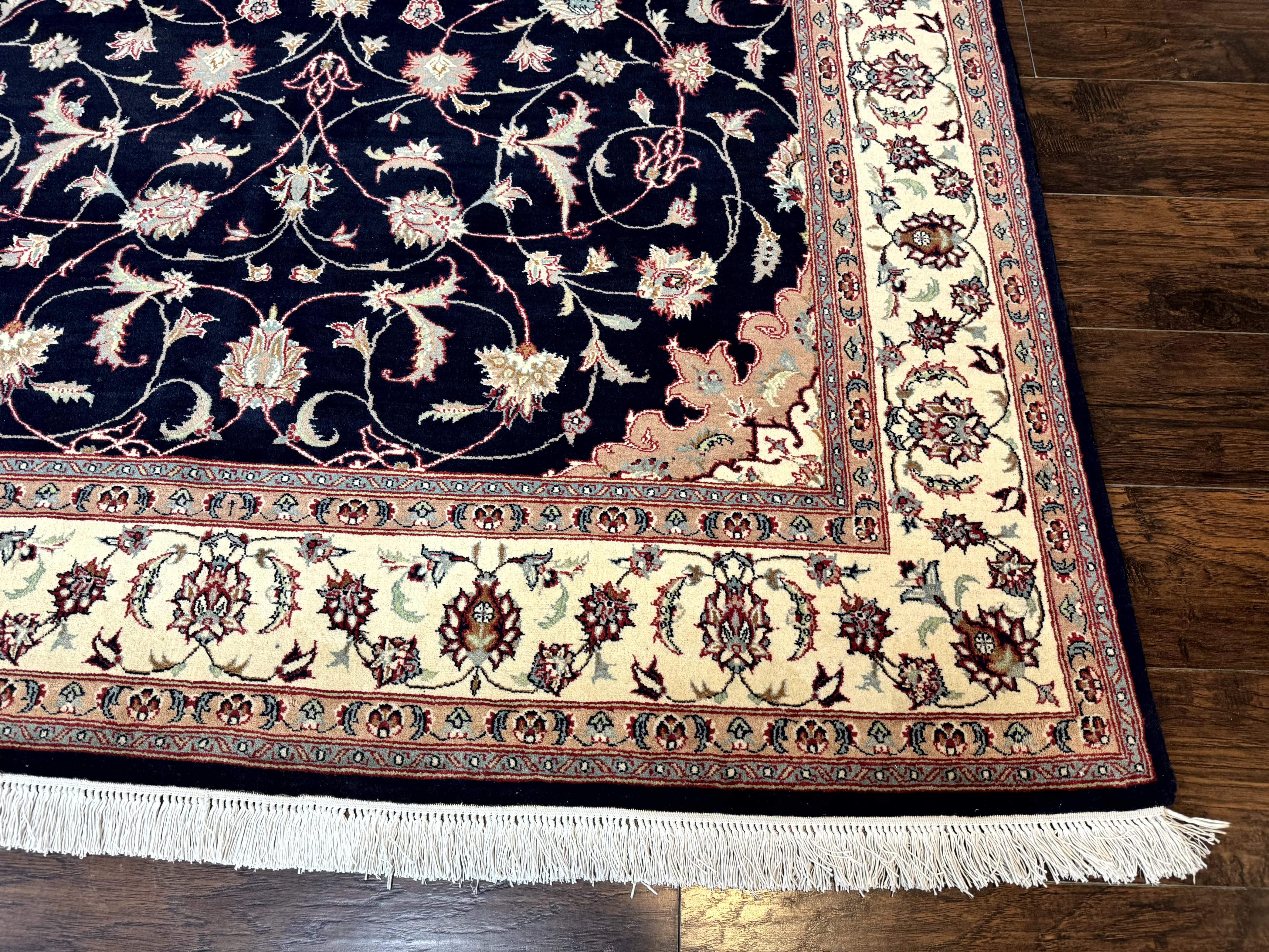 Navy Blue Pak Persian Rug 6x10, Floral Medallion, Traditional Persian Area Rug, Fine 240 KPSI - Jewel Rugs