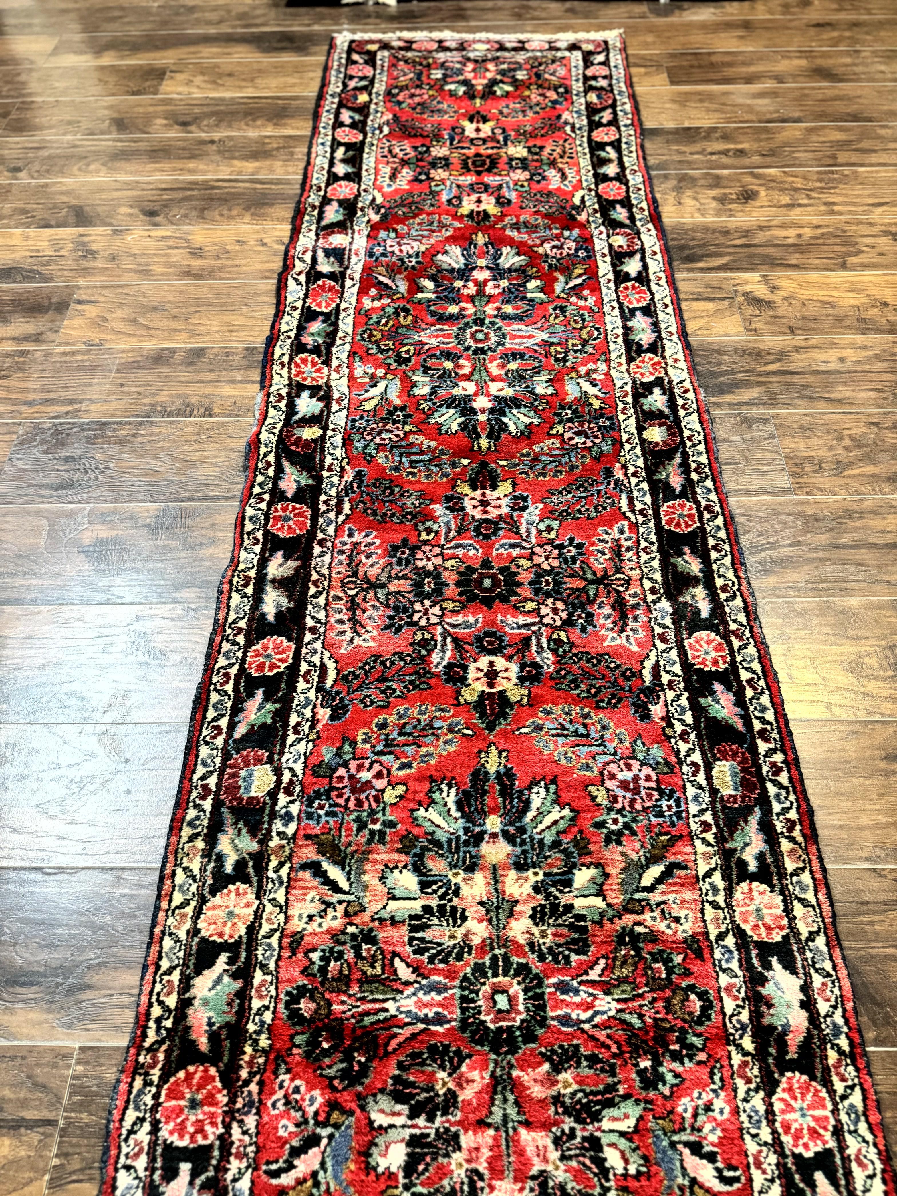 Antique Persian Runner Rug 2.7 x 20 Red Long Runner for Hallway Wool Handmade - Jewel Rugs