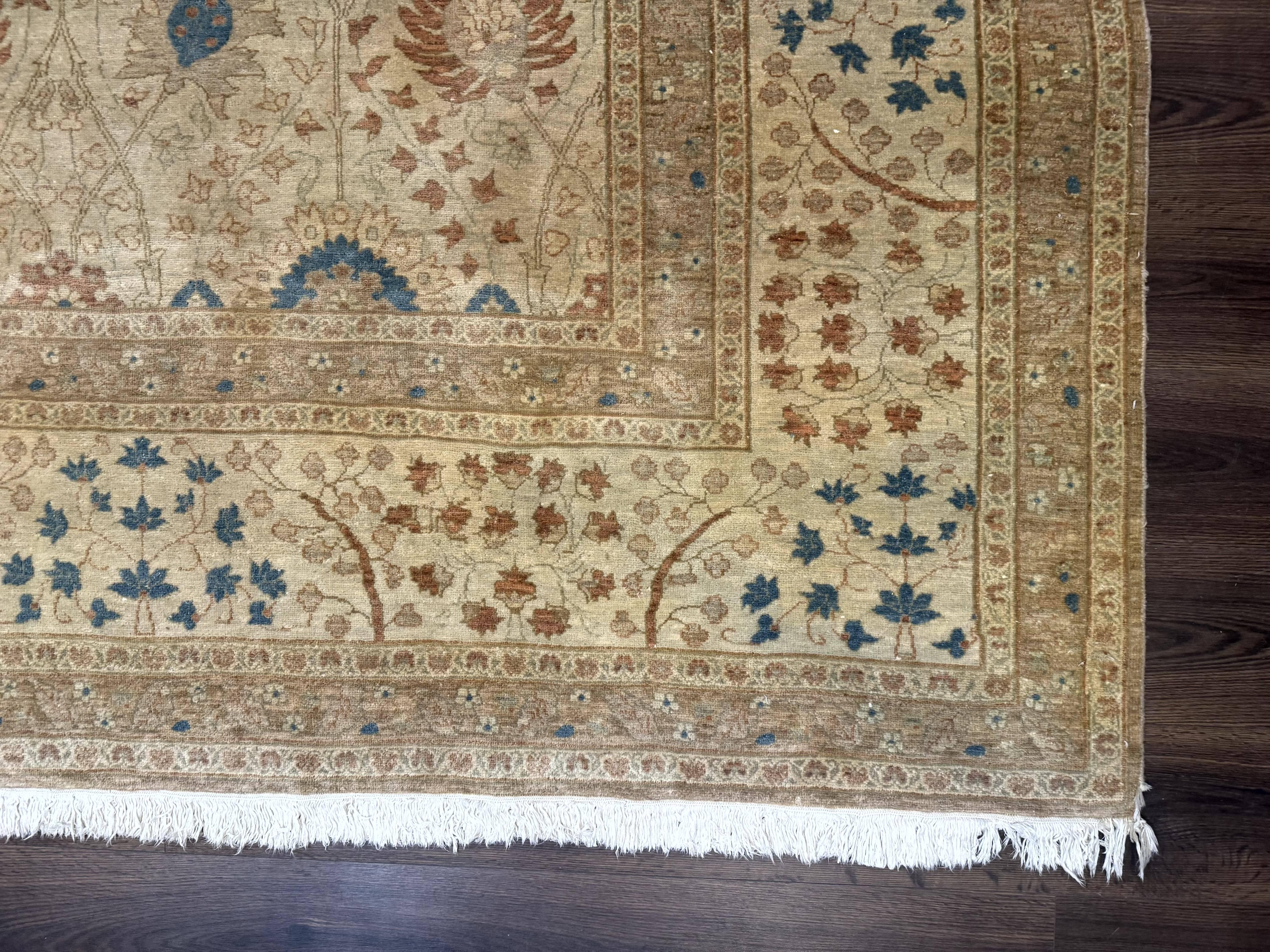 Large Pak Persian Rug 10x13, Haji Jalili Design, Light Colors, Light Tan Oriental Carpet - Jewel Rugs