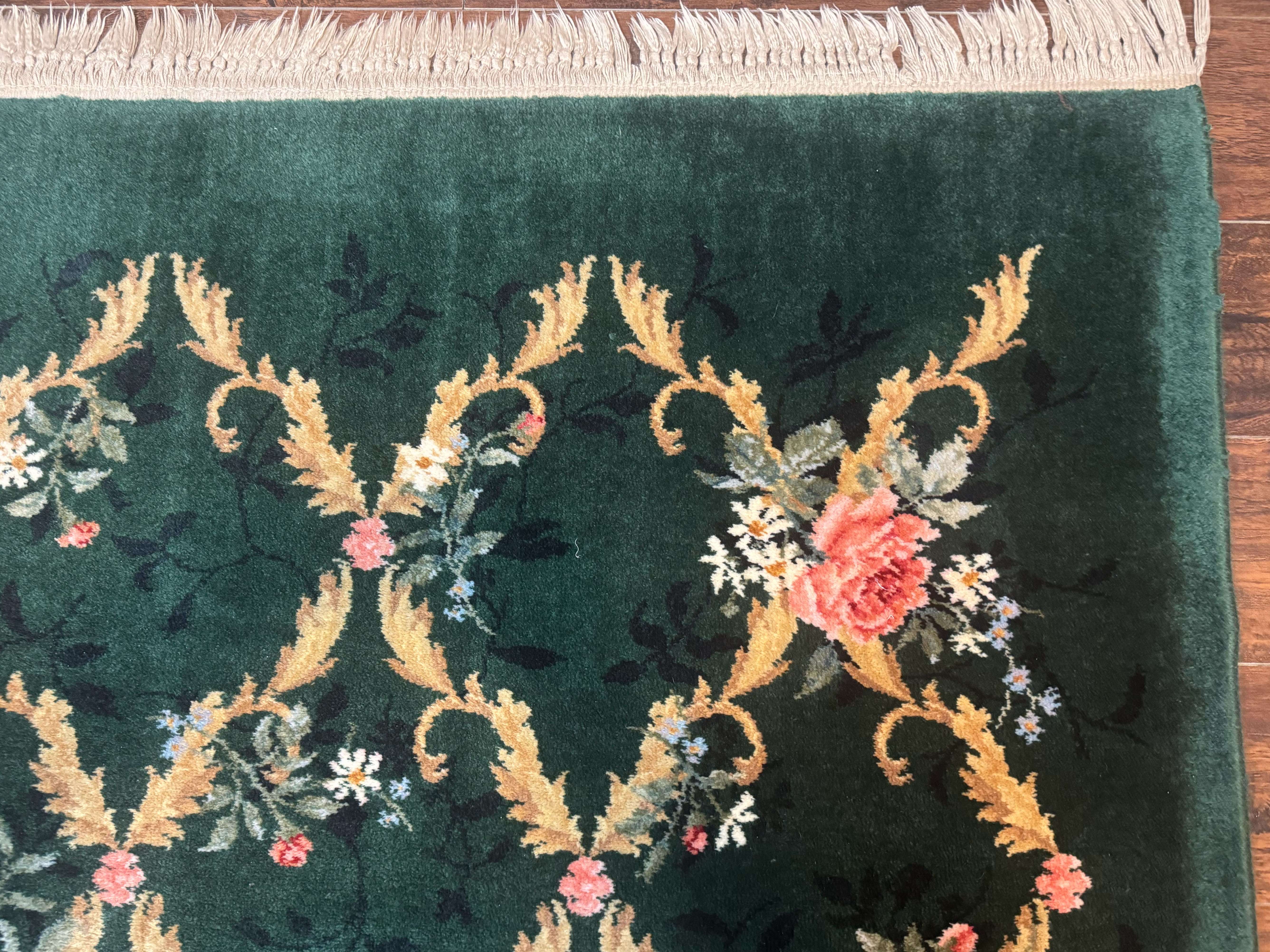 Karastan Garden of Eden Rug 8.8 x 11.8, Green Savonnerie 509/1733, Wool - Jewel Rugs