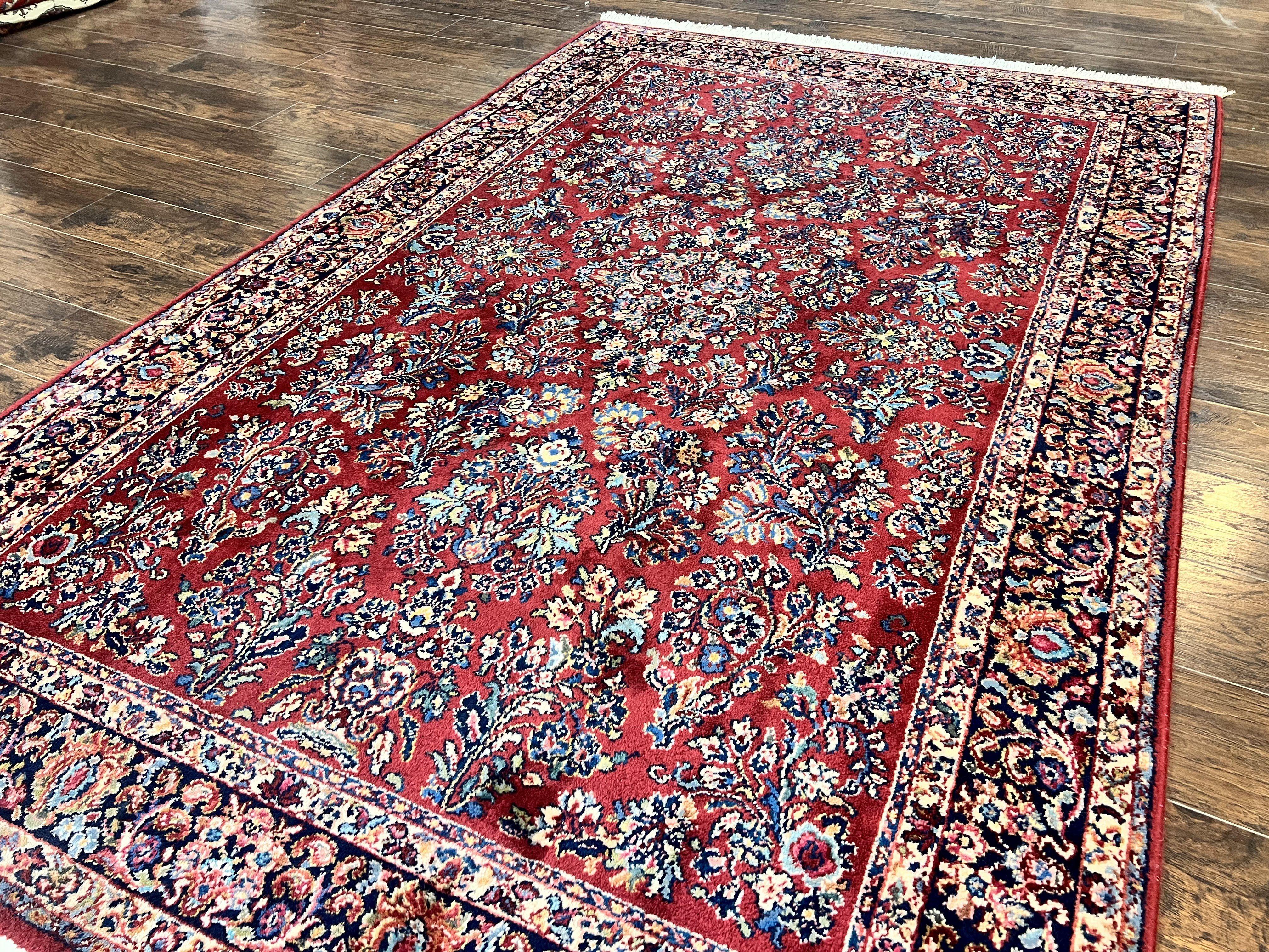 Karastan Rug 5.9 x 9 Red Sarouk #785, Wool Karastan Carpet, Original 700 Series, Vintage Karastan Oriental Rug Discontinued - Jewel Rugs