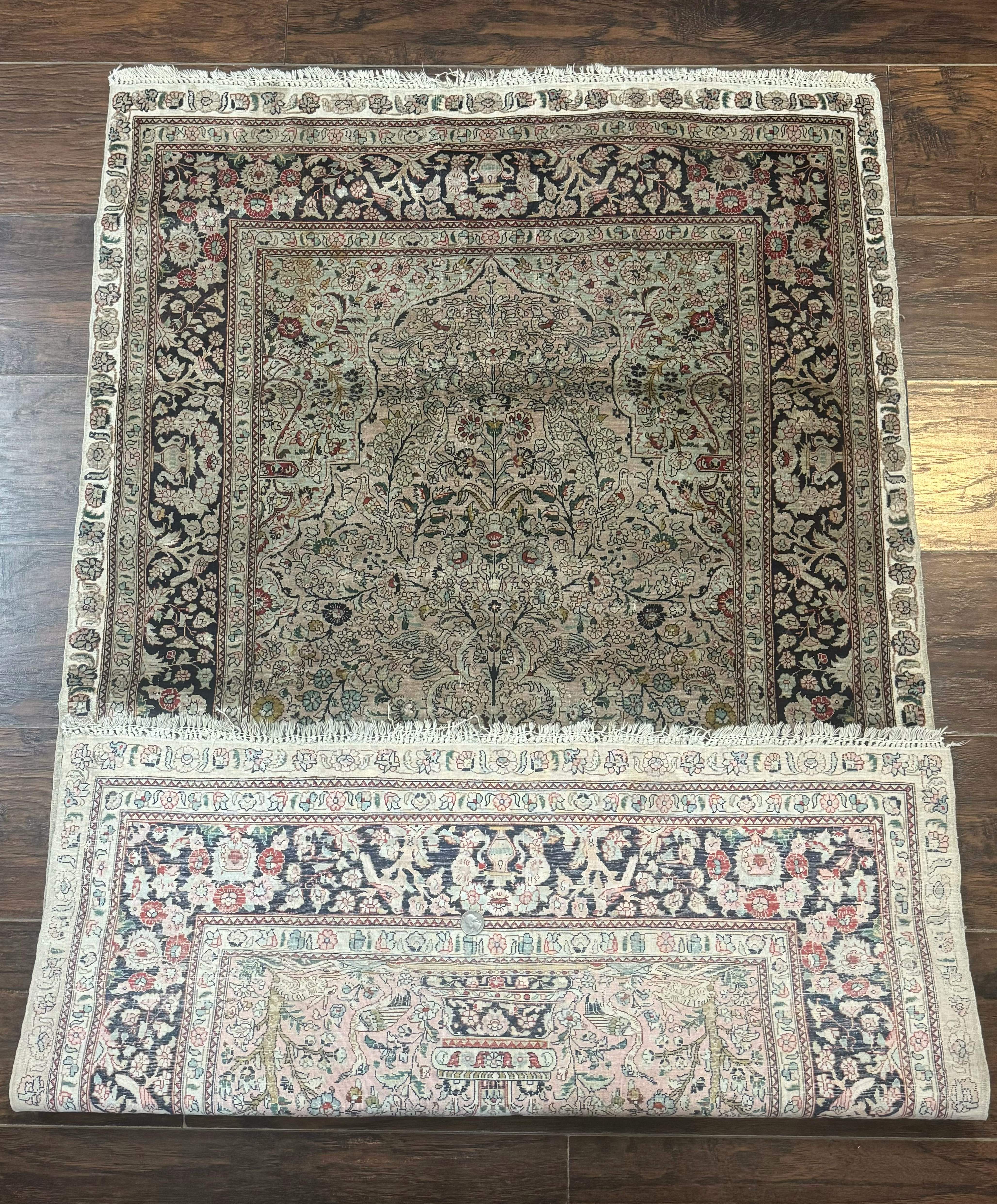 Sino Persian Silk Tree of Life Rug 3x5, Very Fine 550 KPSI, Taupe - Jewel Rugs