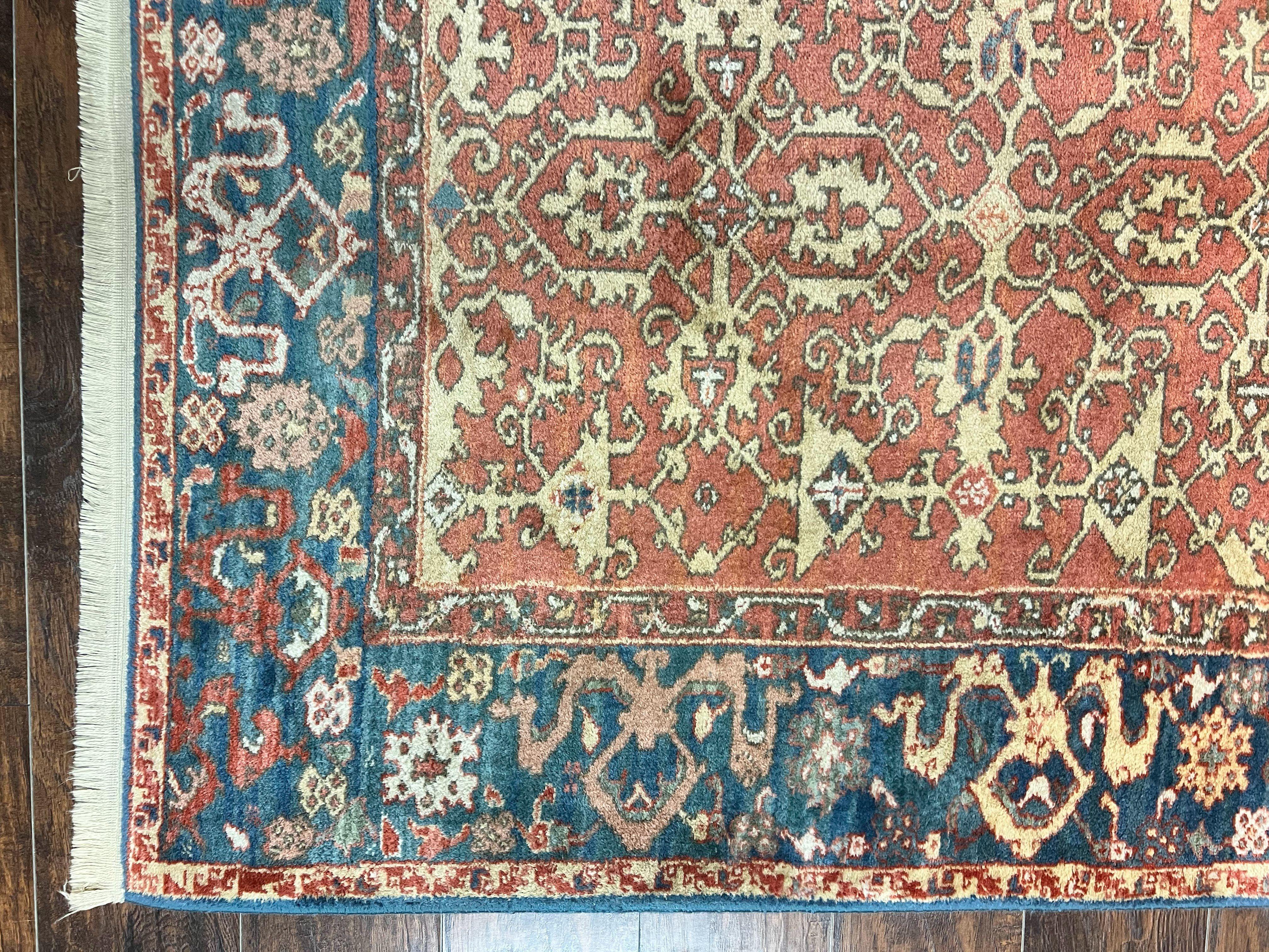 Karastan Rug 4x6, Williamsburg Ushak #552, Vintage Discontinued Wool Pile Karastan Carpet, Hard to Find - Jewel Rugs