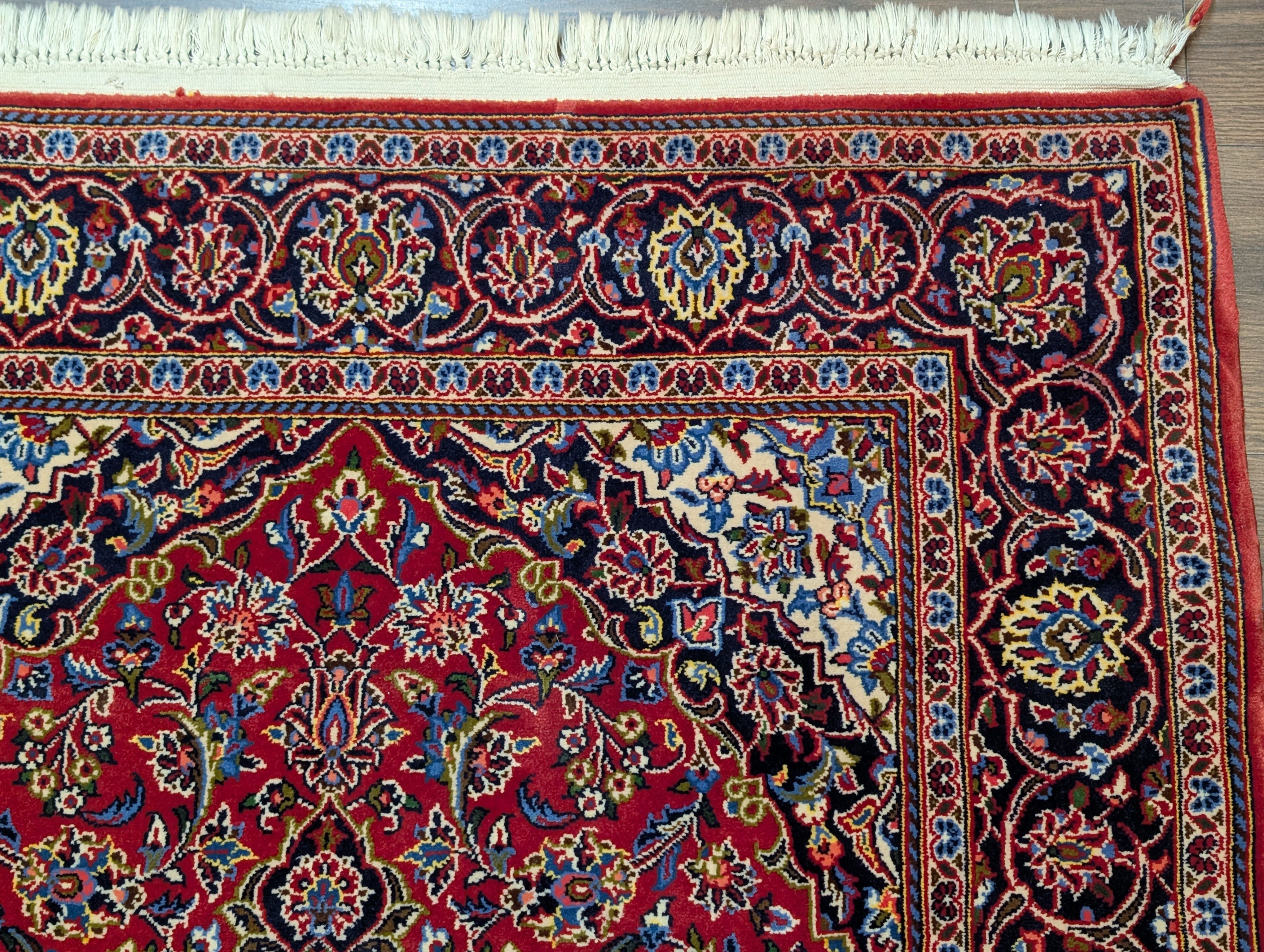 Red Persian Rug 3x5, Kashan Rug, Fine 210 KPSI, Traditional Hand Knotted Persian Carpet - Jewel Rugs
