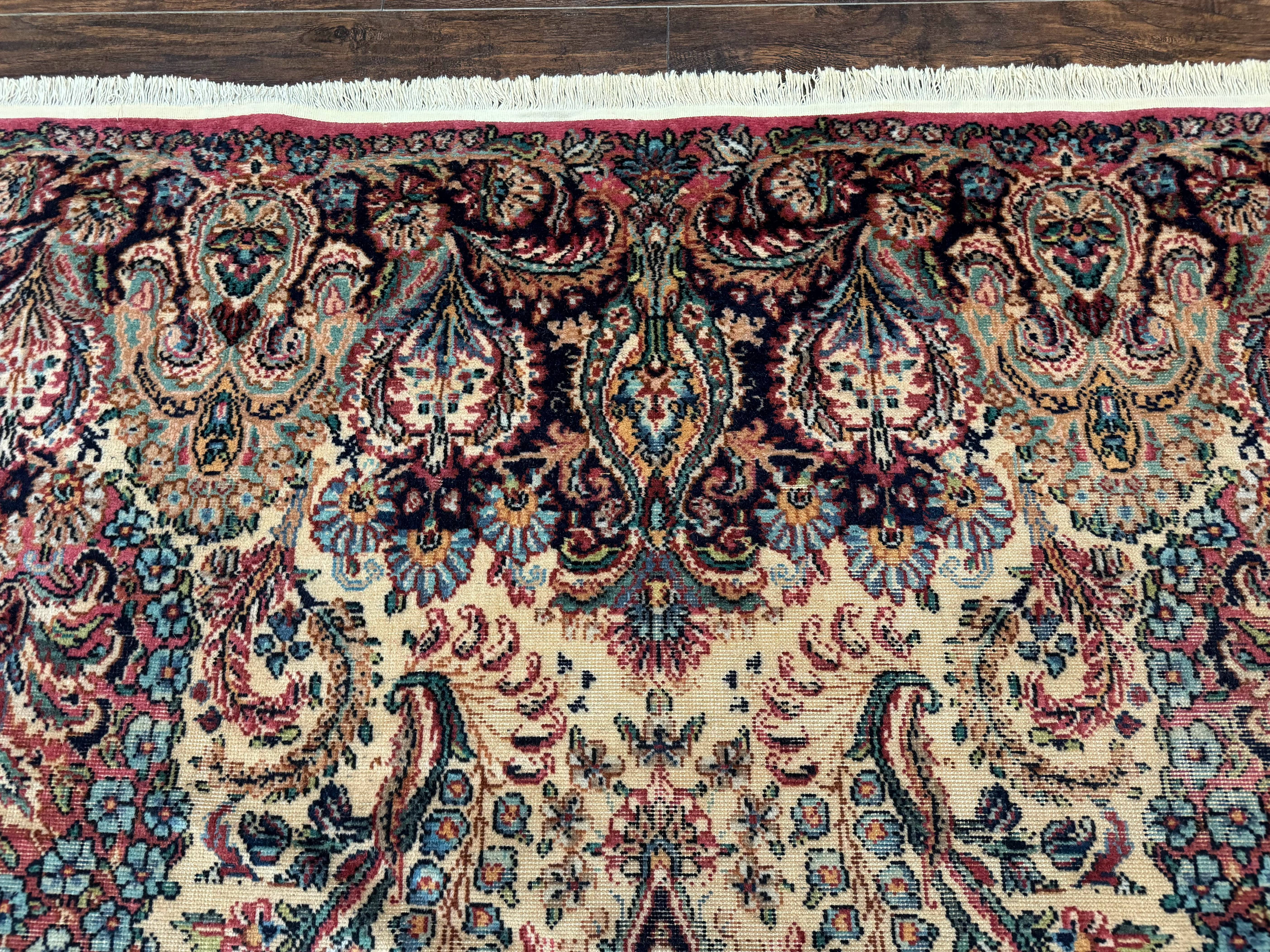 Antique Karastan Kirman Rug 8.8 x 12, Imperial Karastan #1427, Ivory Kirman - Jewel Rugs