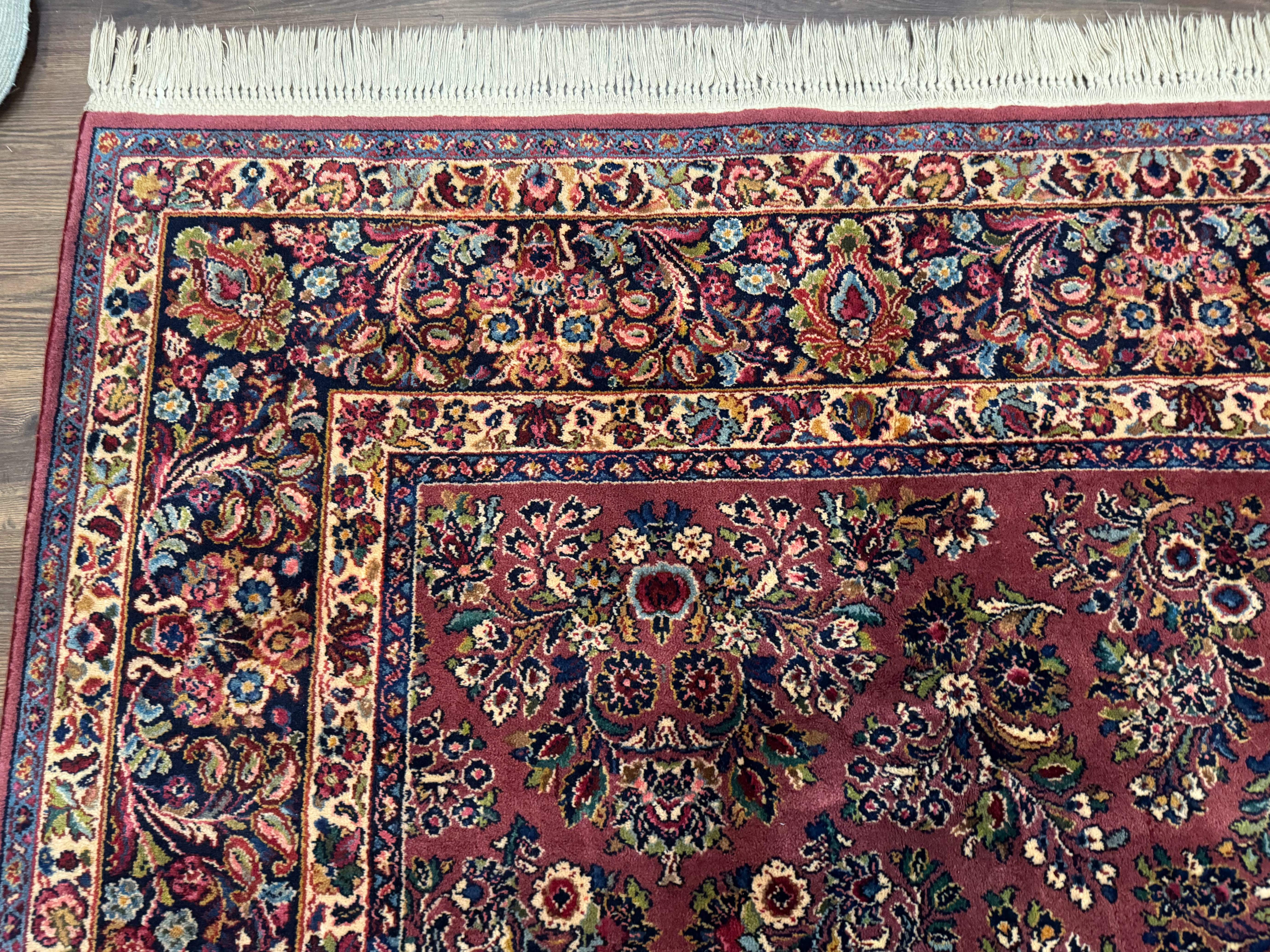 10x14 Karastan Rug Red Sarouk #785, Wool Original 700 Series - Jewel Rugs