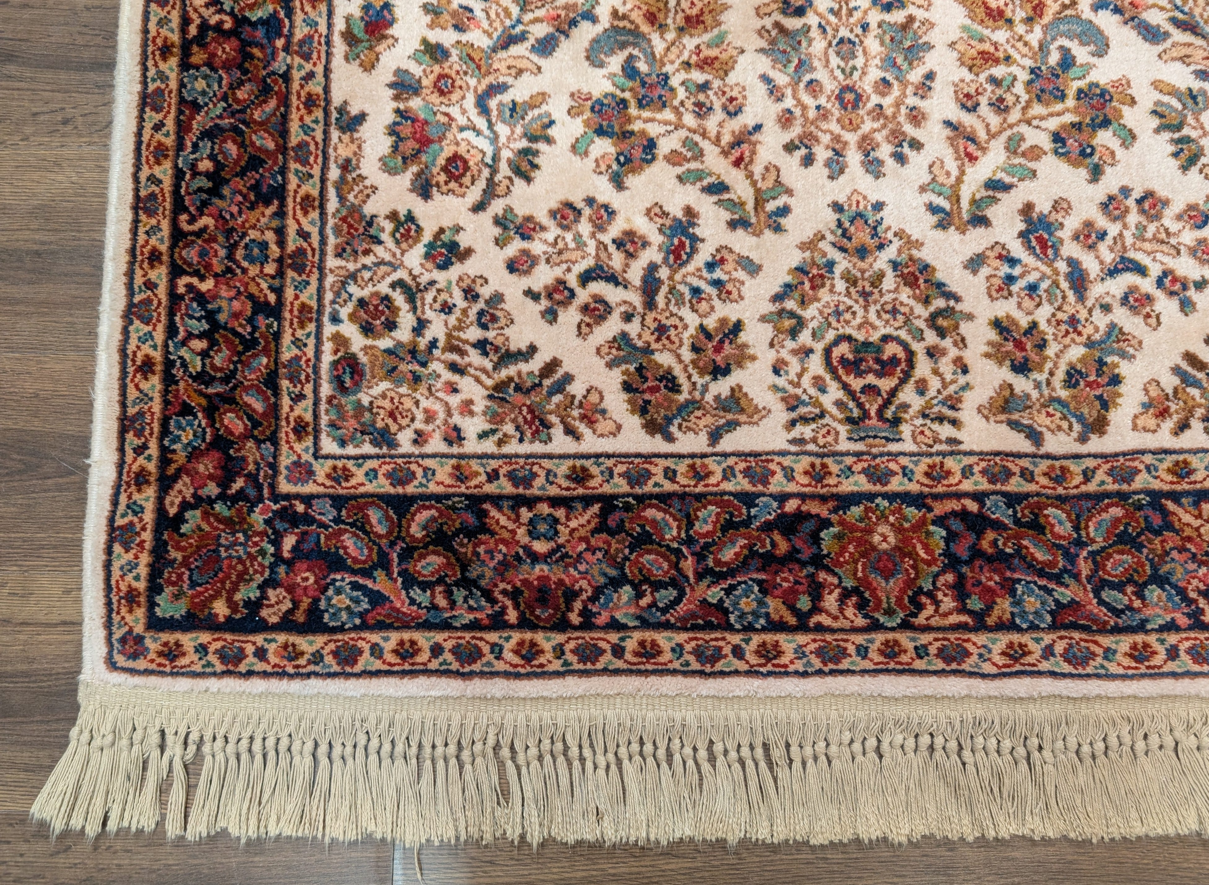 Karastan Rug 4x6 Ivory Sarouk #760, Wool Vintage Original 700 Series - Jewel Rugs