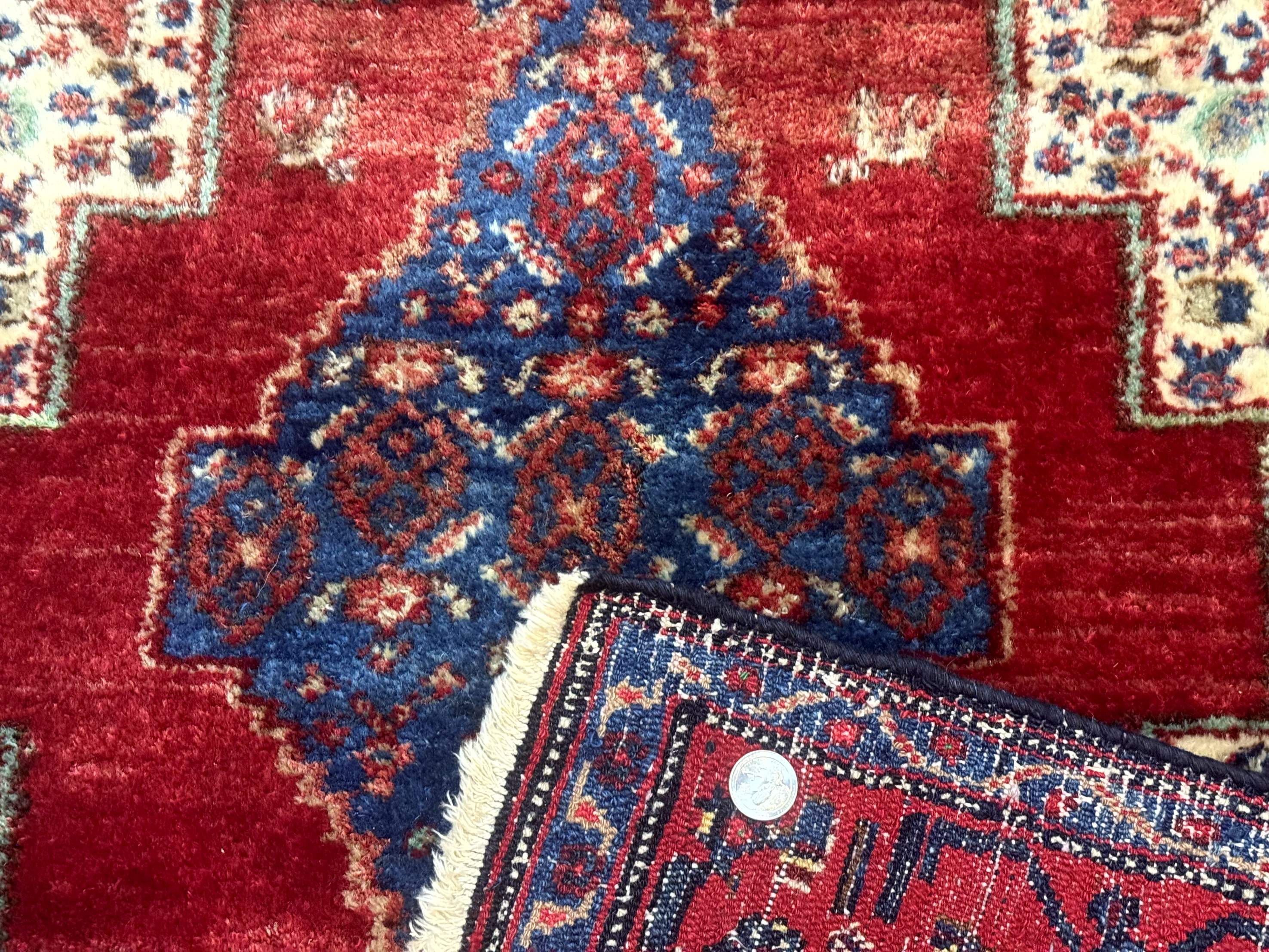 Antique Persian Kurdish Senneh Rug 4x5 Tribal Carpet Wool Geometric Medallion - Jewel Rugs