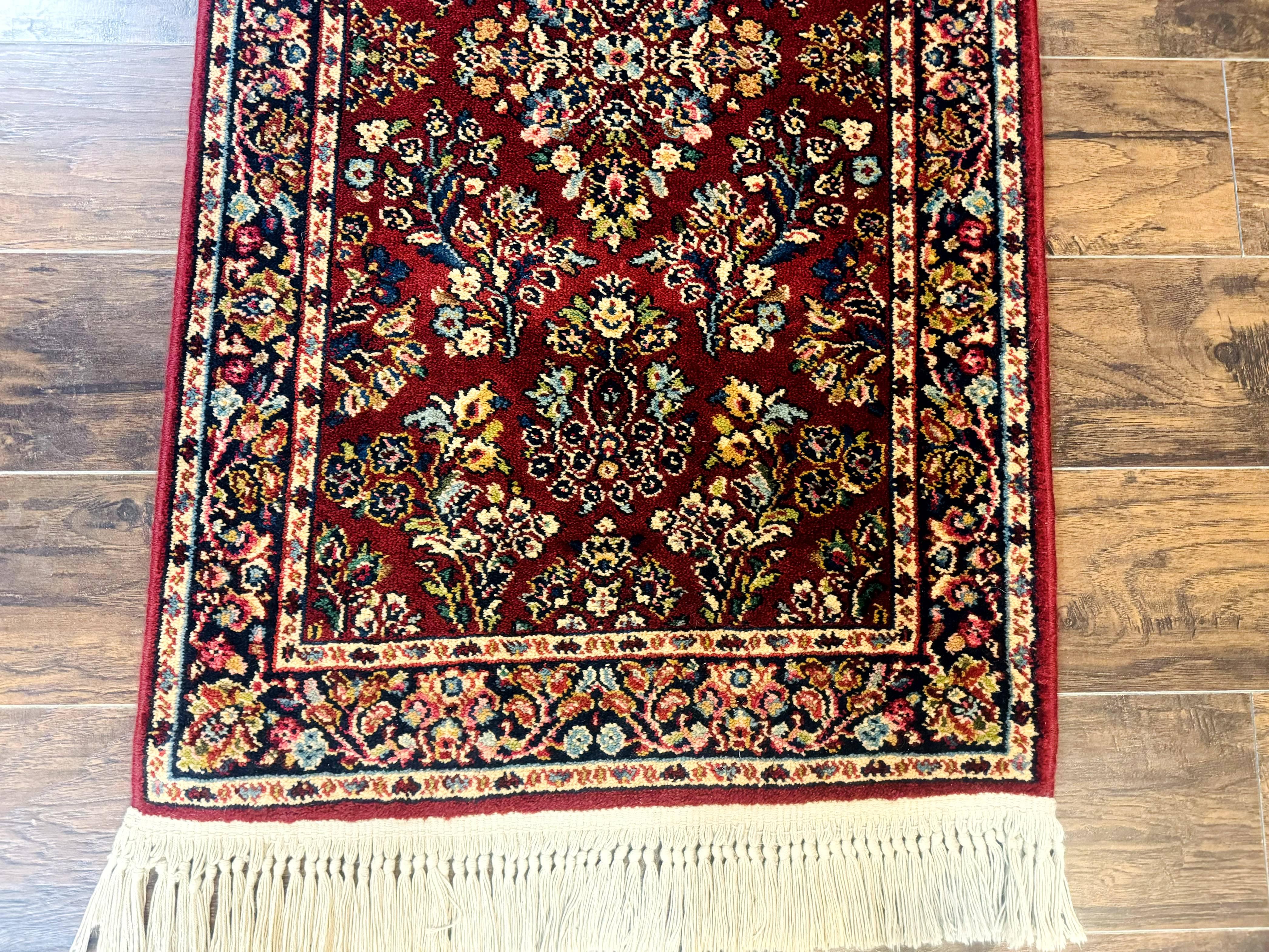 Small Karastan Rug 2.6 x 4 Red Sarouk #785, Karastan Wool Pile Rug, Original 700 Series, Discontinued Vintage Karastan Carpet - Jewel Rugs