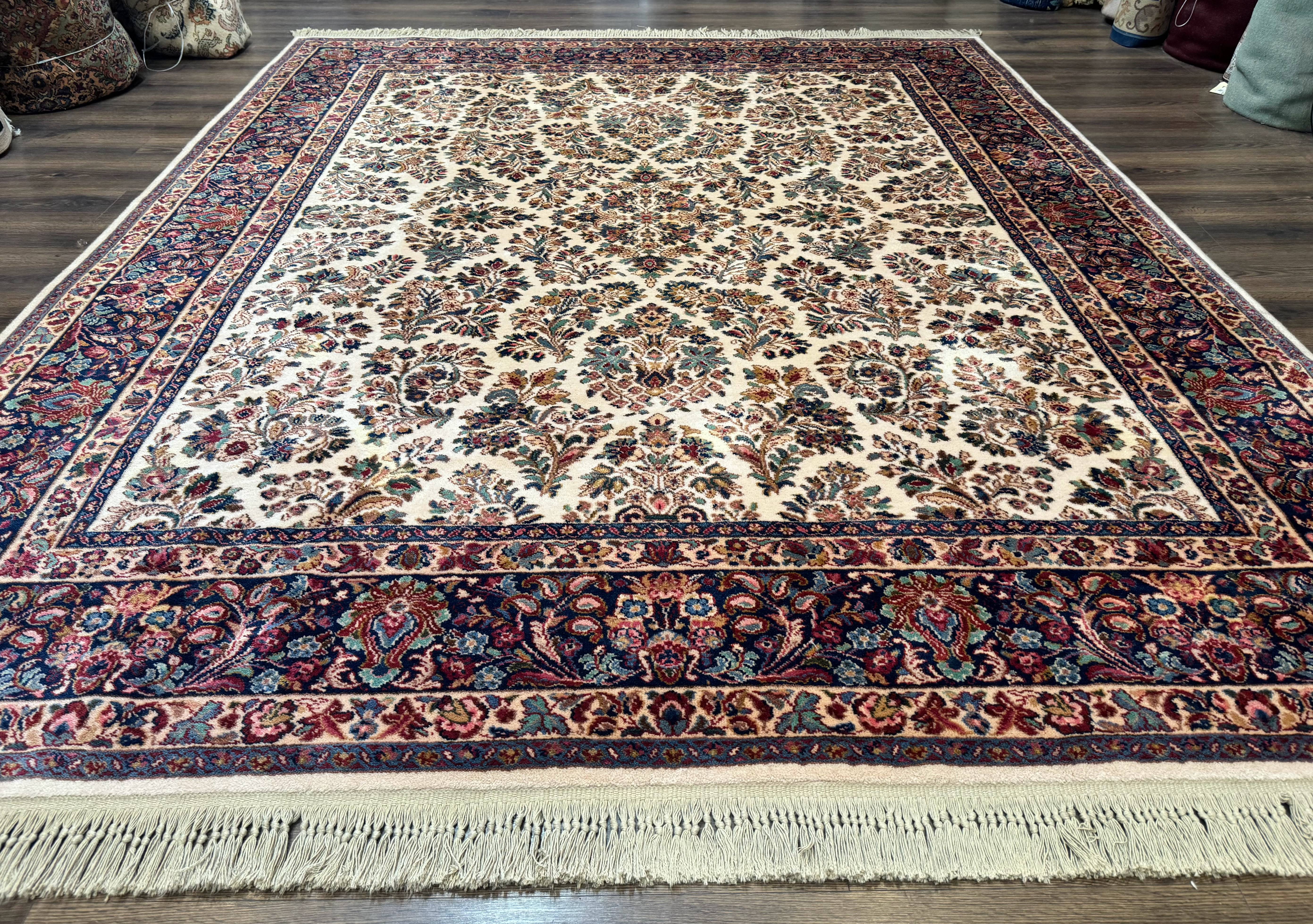 Karastan Rug 8.8 x 10.6 Ivory Sarouk #700/760, Wool Discontinued Original 700 Series - Jewel Rugs