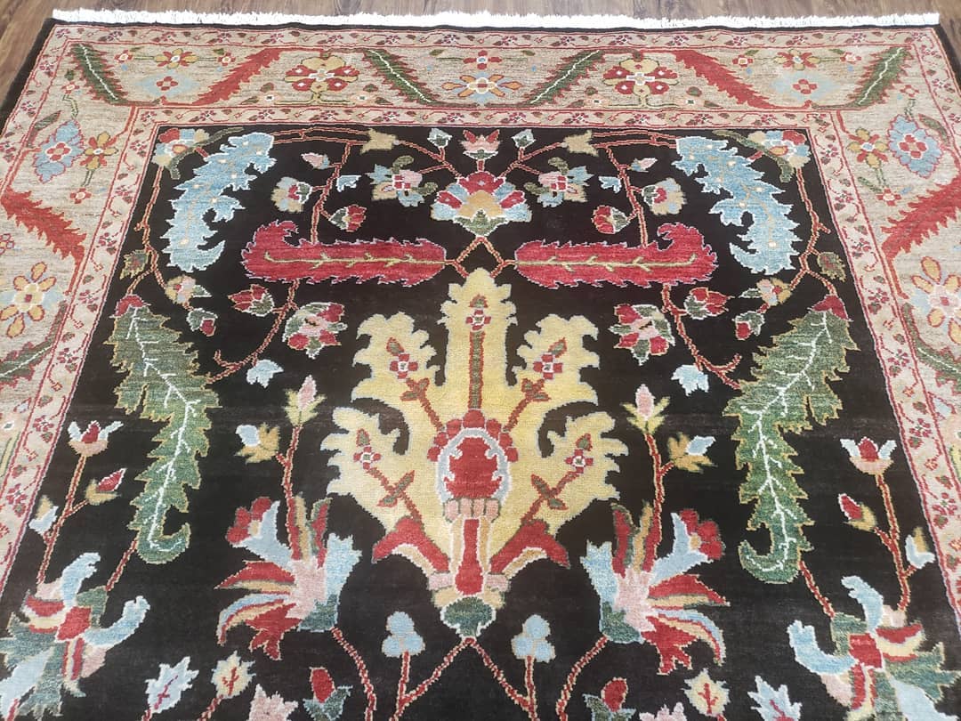 Peshawar Rug, 6x9 Rug, Hand Knotted Wool Area Rug, Black and Silver Rug, Unique Oriental Carpet, Handmade, Medium Sized Rug, Persian Rug - Jewel Rugs