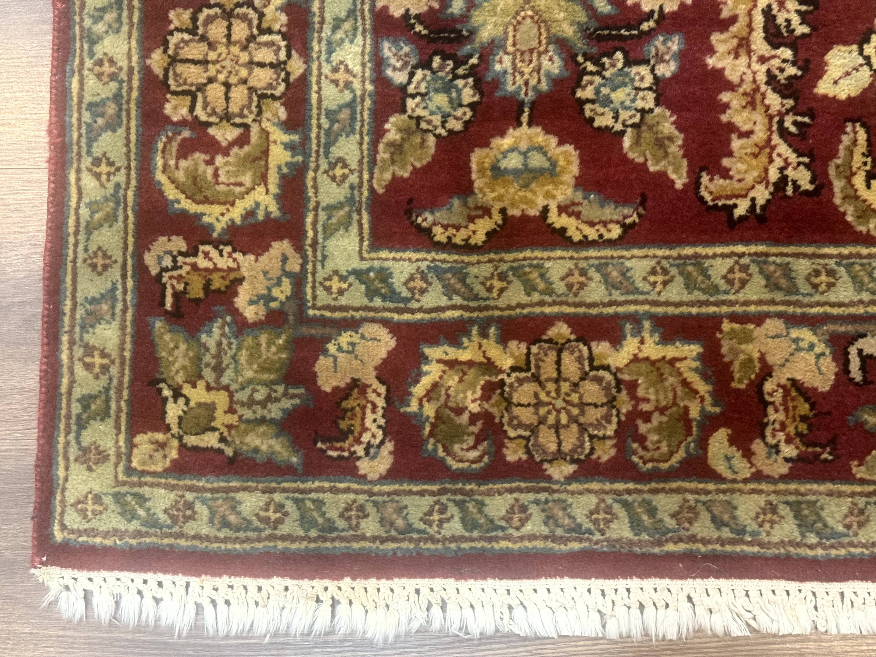 Indo Persian Mahal Rug 4x6, Floral Allover Pattern, Maroon - Jewel Rugs