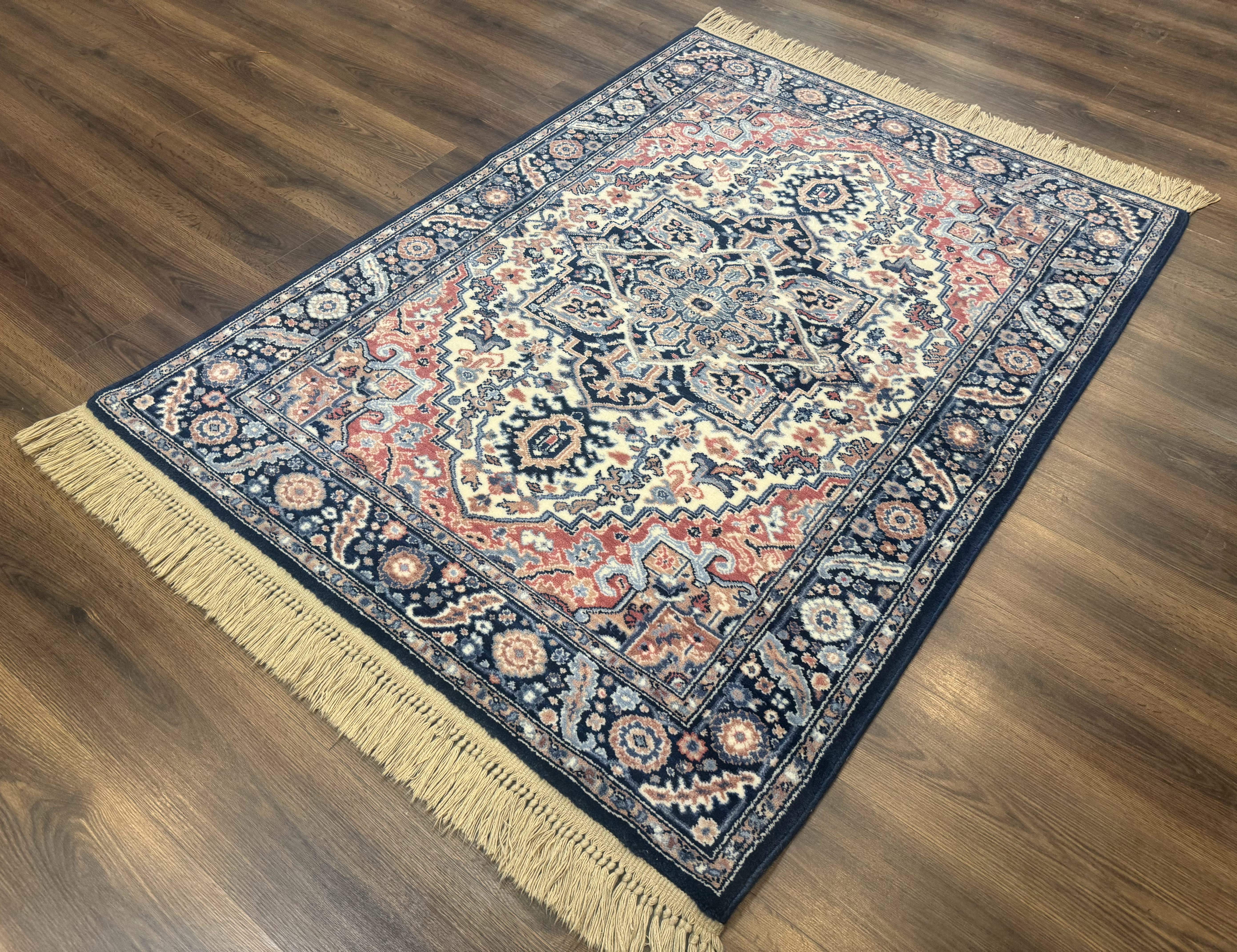 4x6 Karastan Rug Blue Heriz Rug #748, Vintage Wool Karastan Carpet - Jewel Rugs