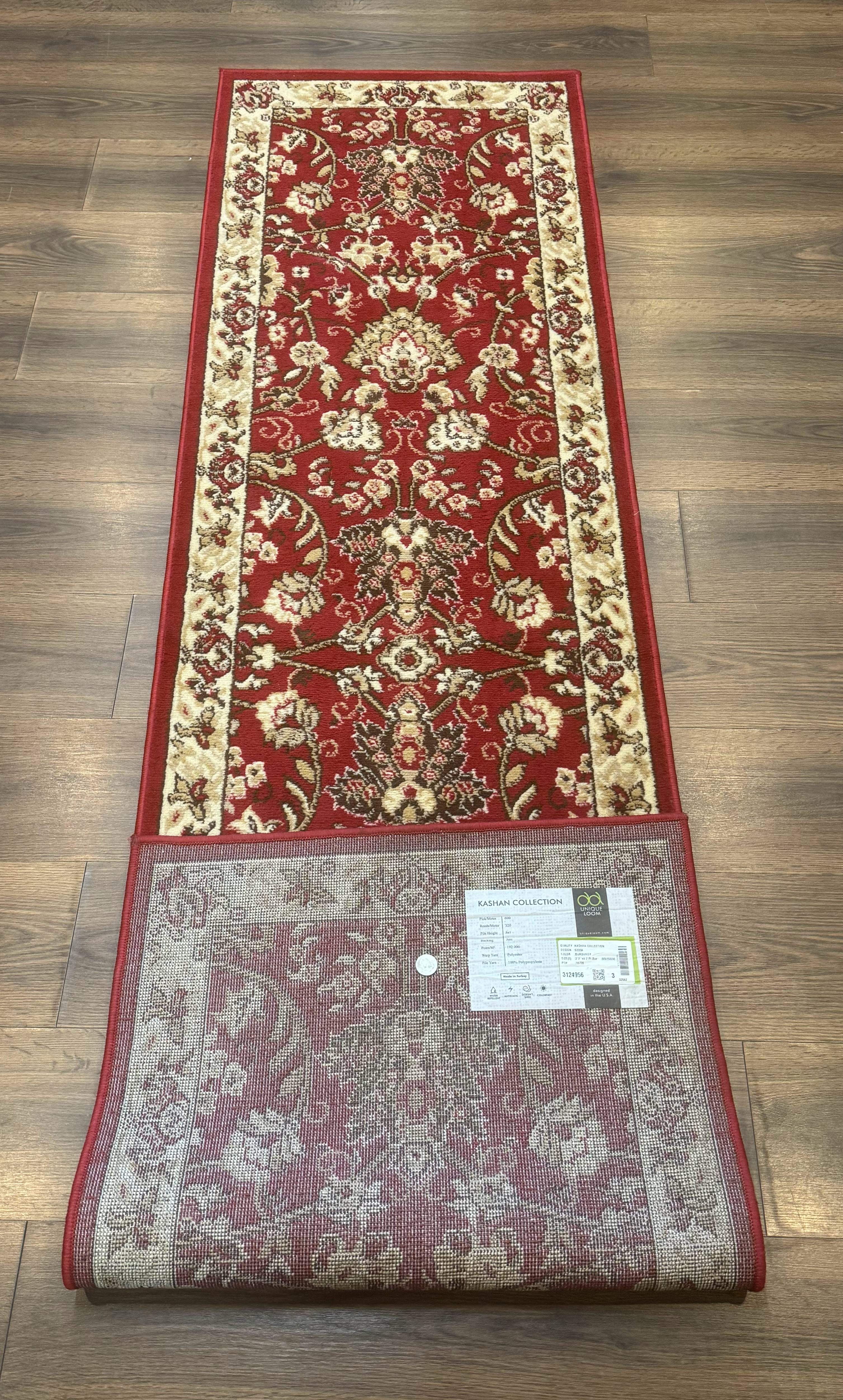Oriental Runner Rug 2 x 8, Red and Ivory, Floral, 8ft Runner for Hallway - Jewel Rugs