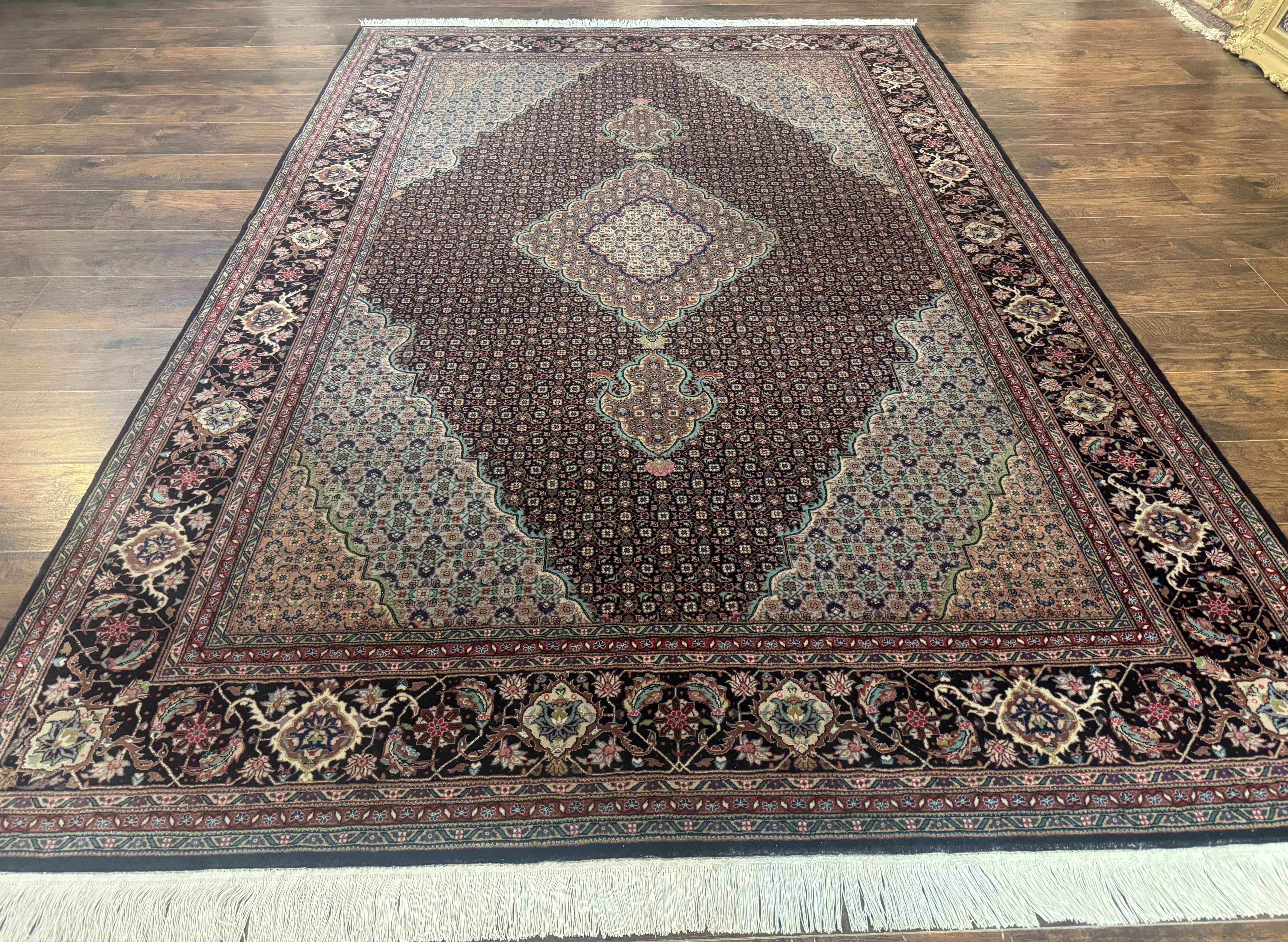 Sino Persian Rug 6x9, Herati Very Fine 400 KPSI, Black - Jewel Rugs