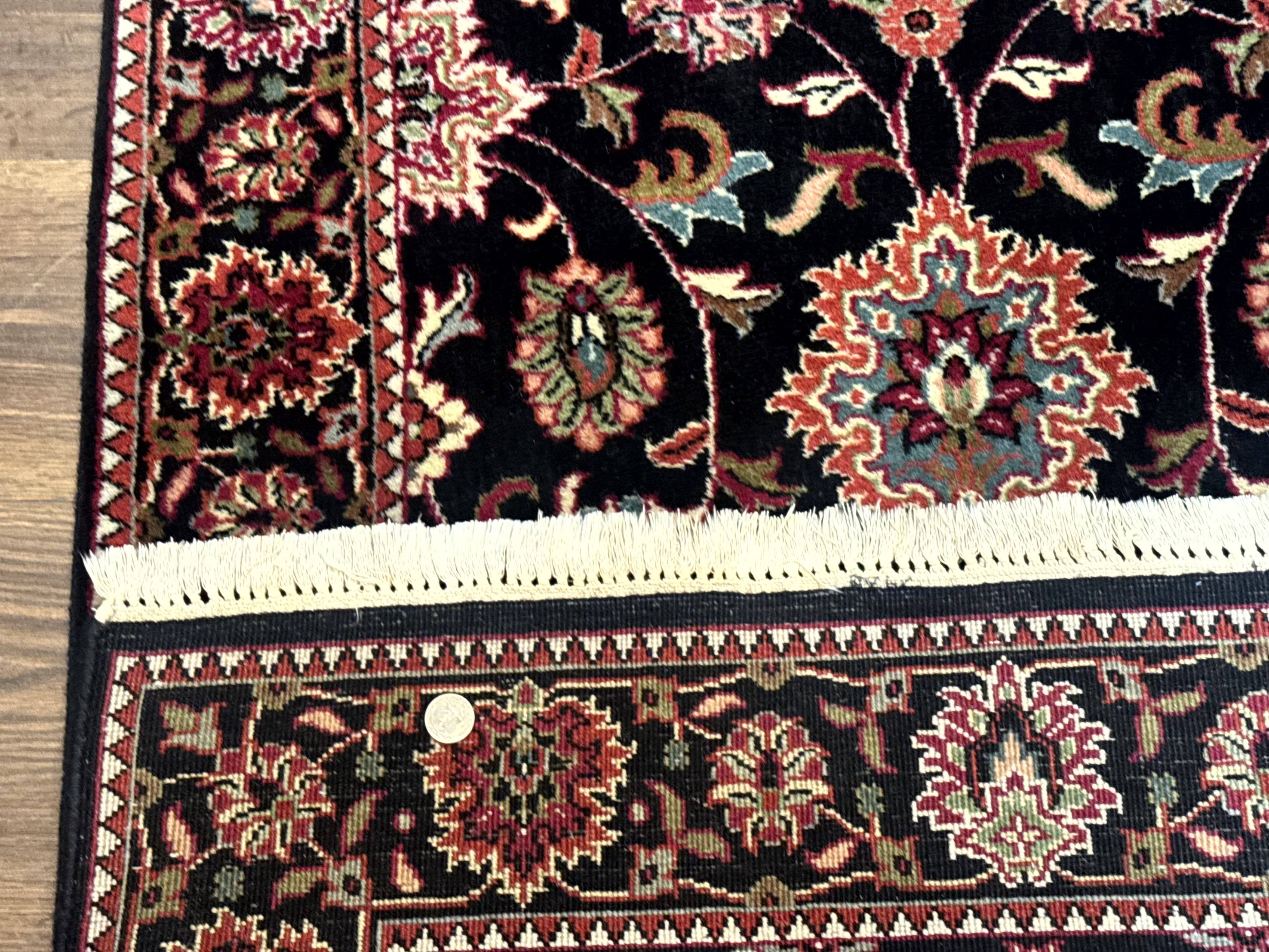 Indo Persian Sarouk Rug 3x5, Black Traditional Oriental Carpet - Jewel Rugs
