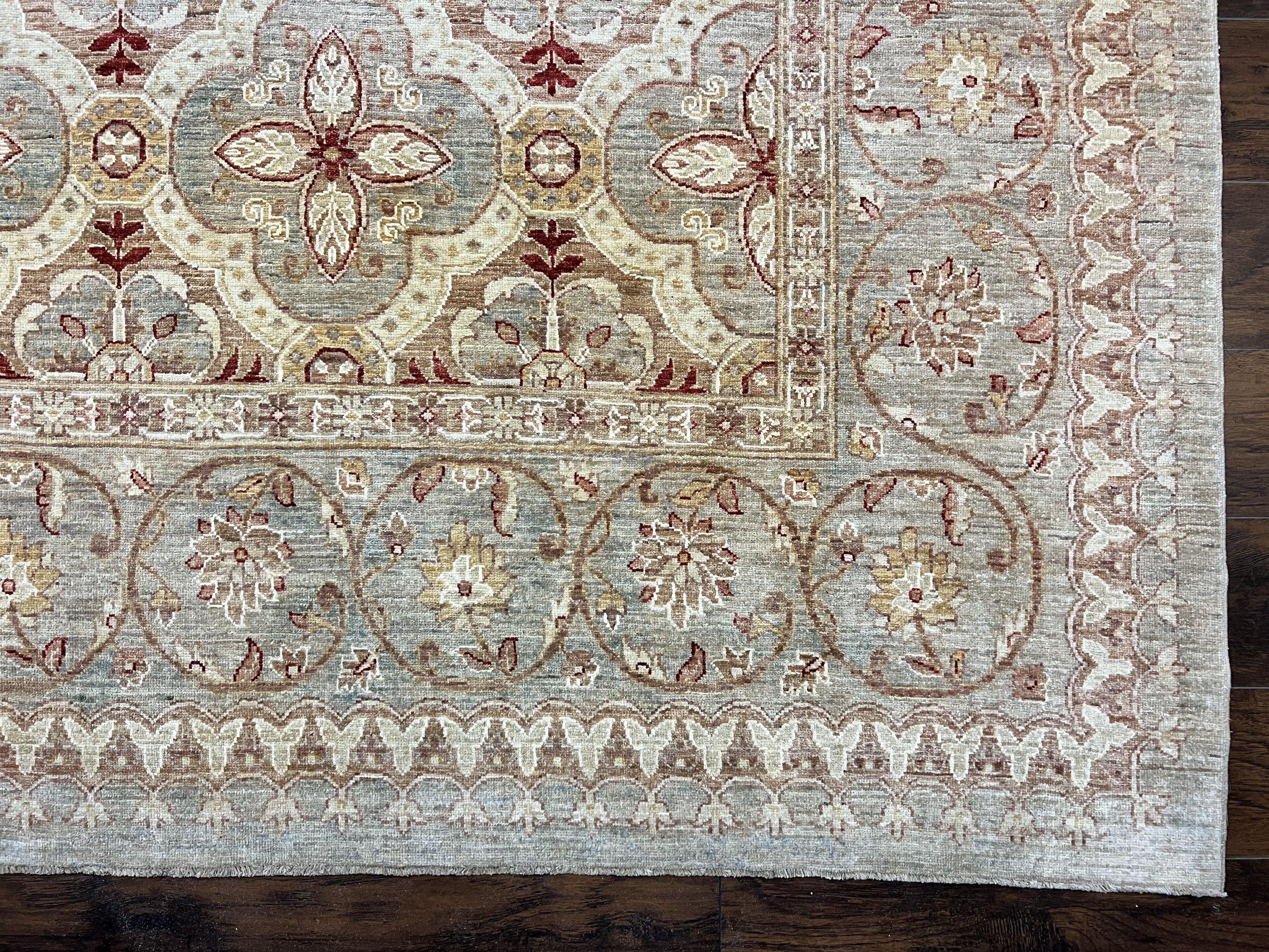 Turkish Oushak Rug 10x14, Neutral Colors Large Room Sized Handmade Wool Area Rug, Farmhouse Rug, Hand Knotted Oushak 10 x 14 ft, Gray Taupe - Jewel Rugs