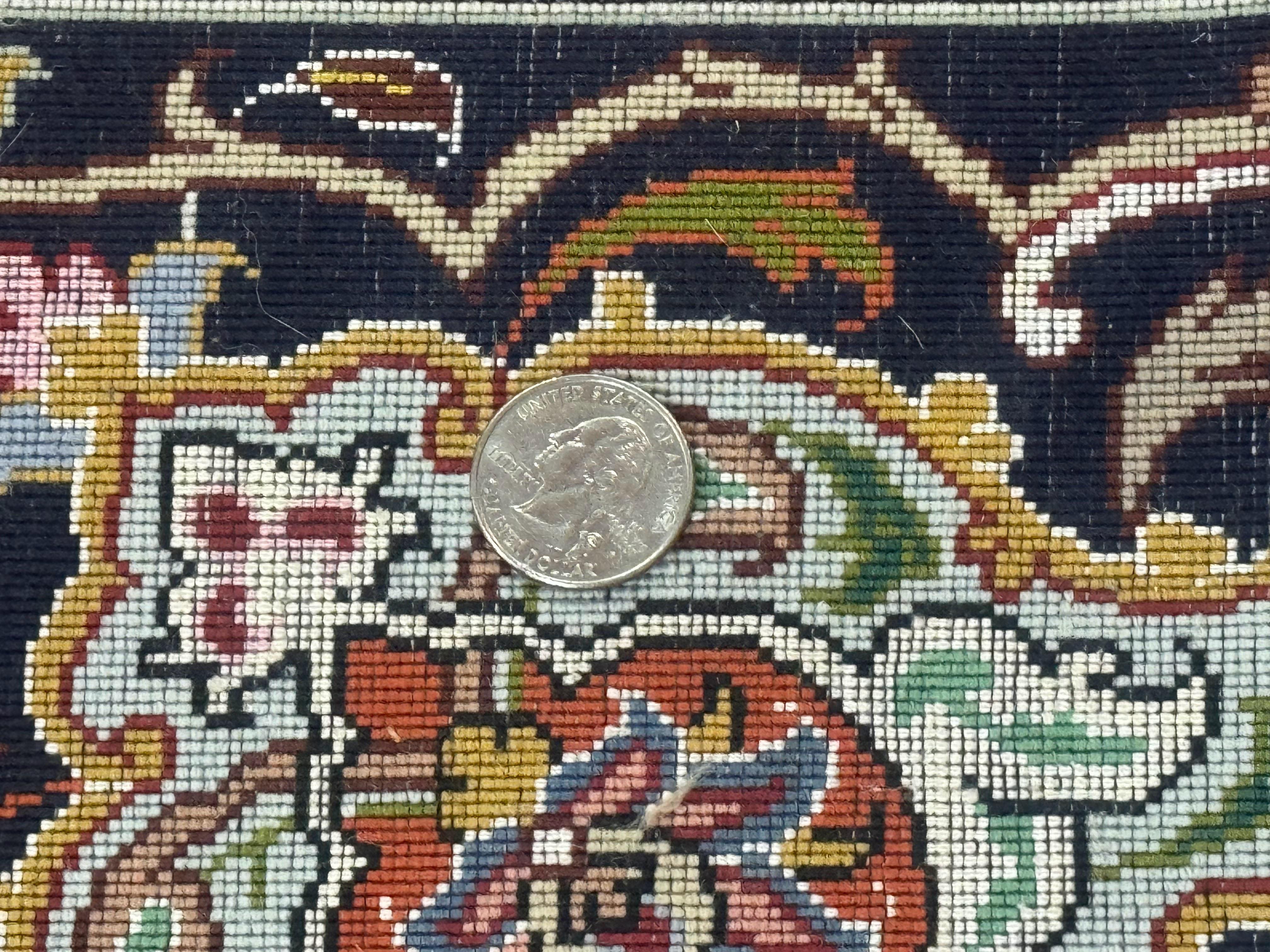 Persian Tabriz Rug 10x13 – Floral Medallion & Birds, Wool & Silk, 330 KPSI - Jewel Rugs