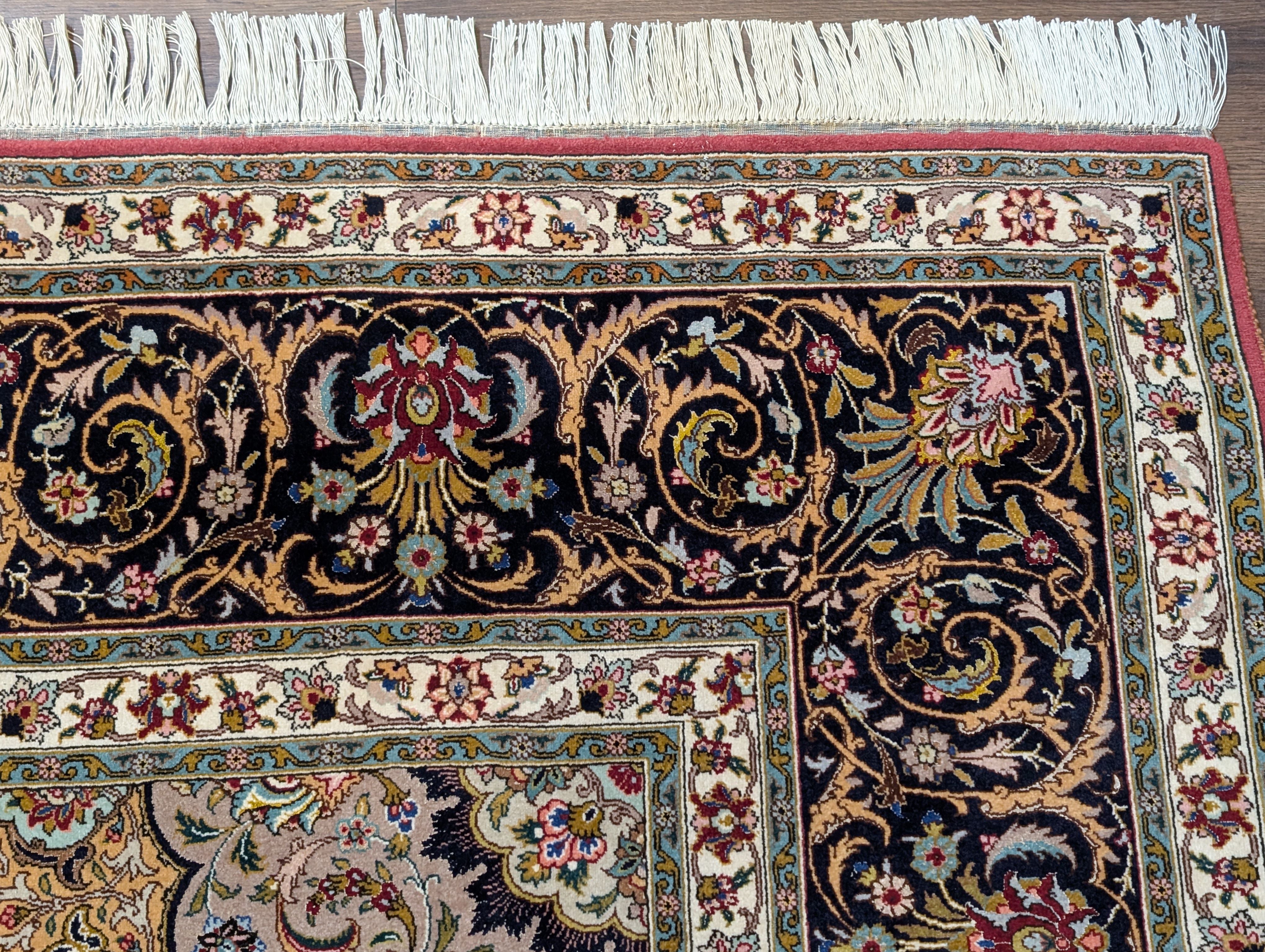 Persian Tabriz Rug 8x12, Fine 270 KPSI, Birds, Hand Knotted Carpet, Javad Galam Rug - Jewel Rugs