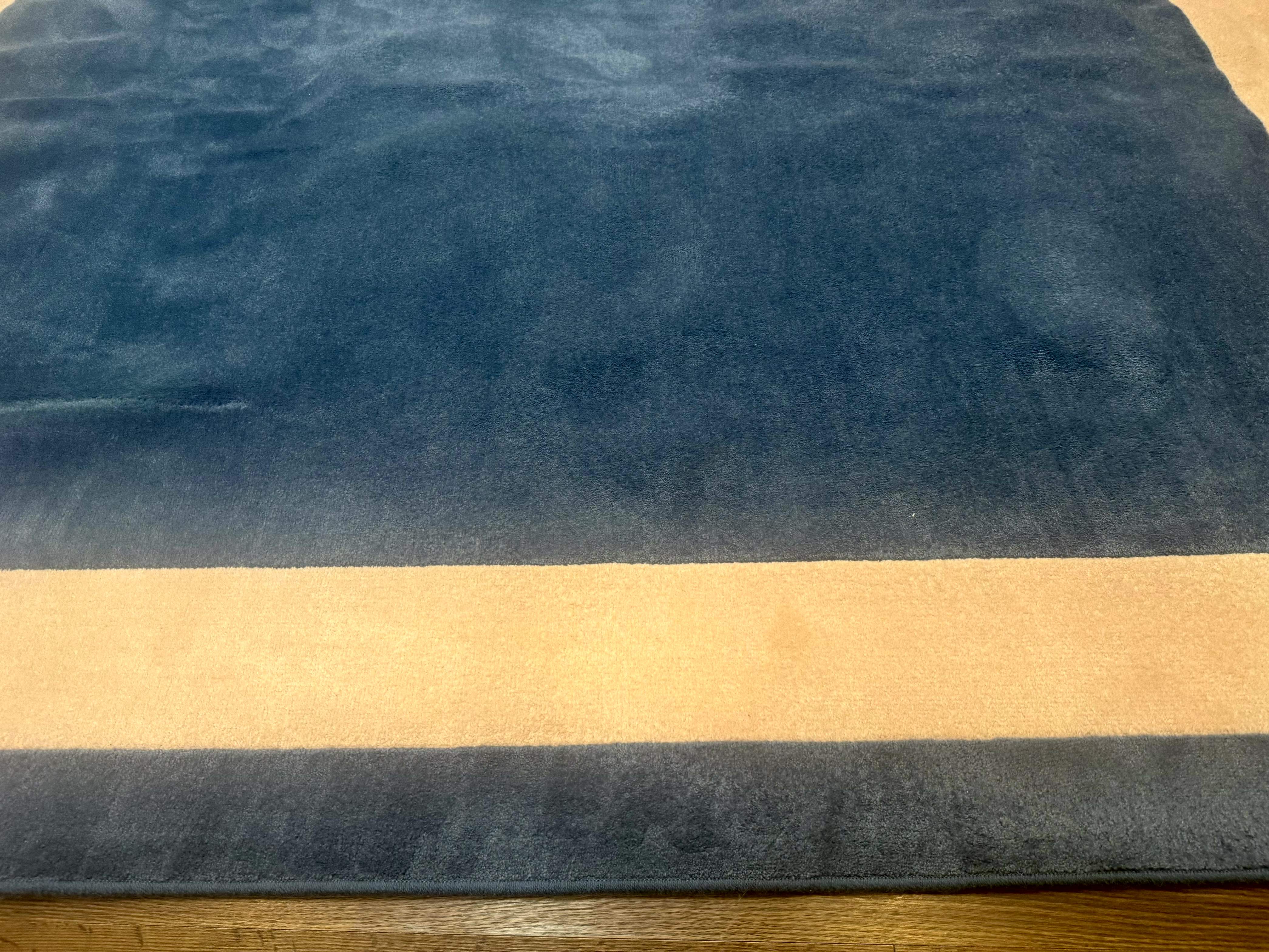 Blue and Cream Square Rug 10x10 ft, Large Square Carpet - Jewel Rugs