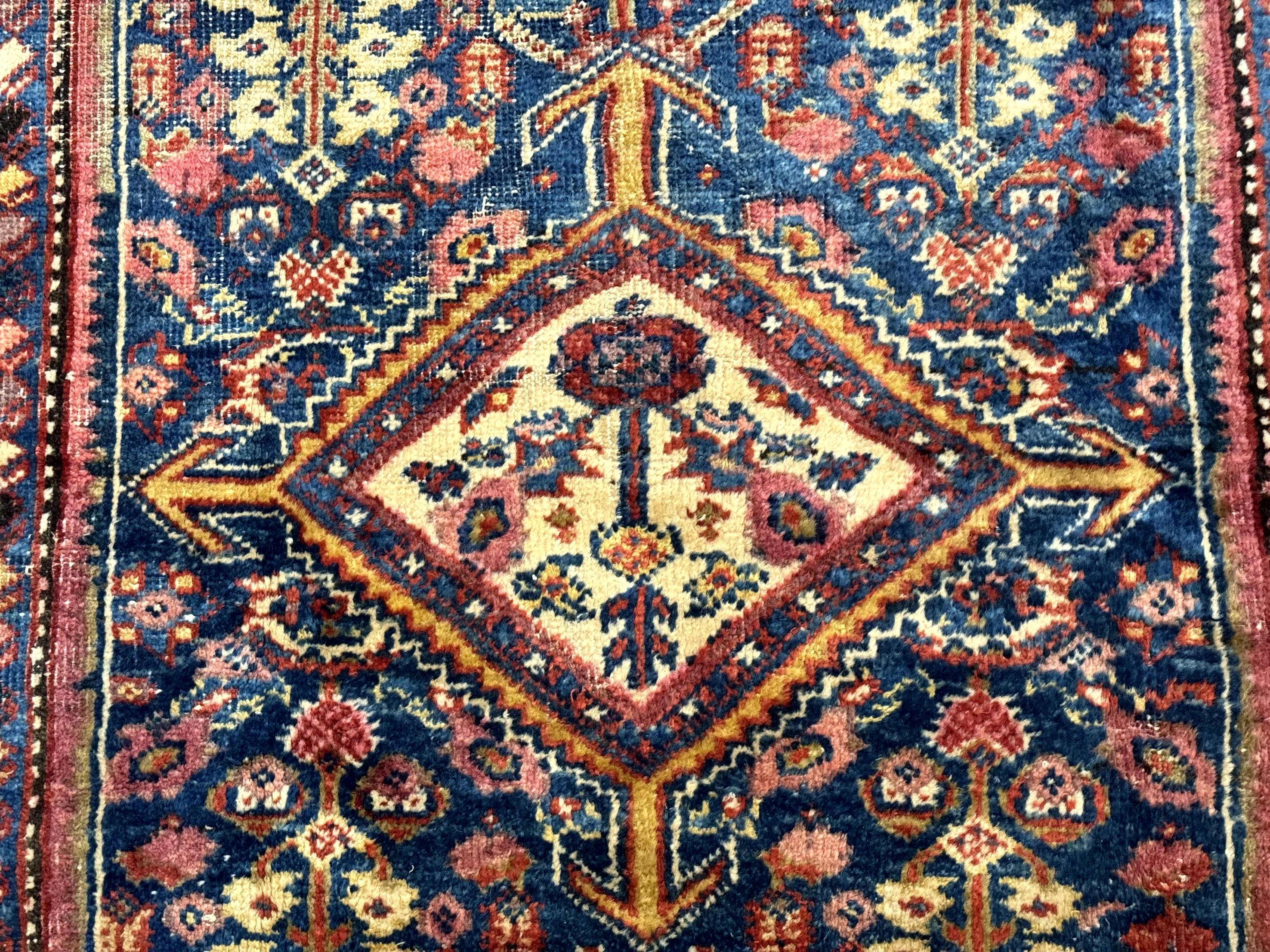 Antique Persian Rug 4x7, Blue and Red Malayer Carpet, Rare - Jewel Rugs