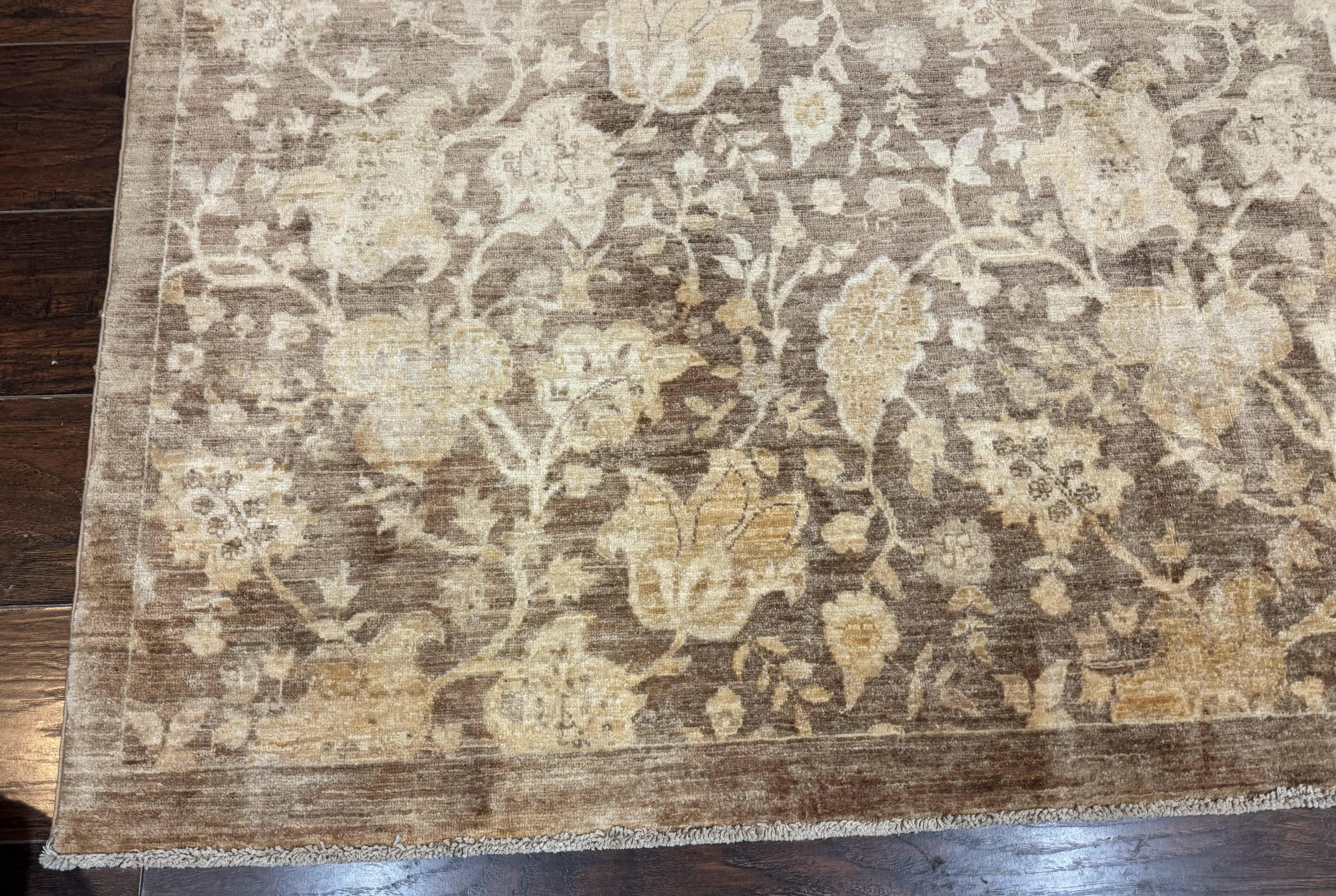 Modern Floral Rug 10x14, Large Wool Area Rug, Handmade Carpet - Jewel Rugs