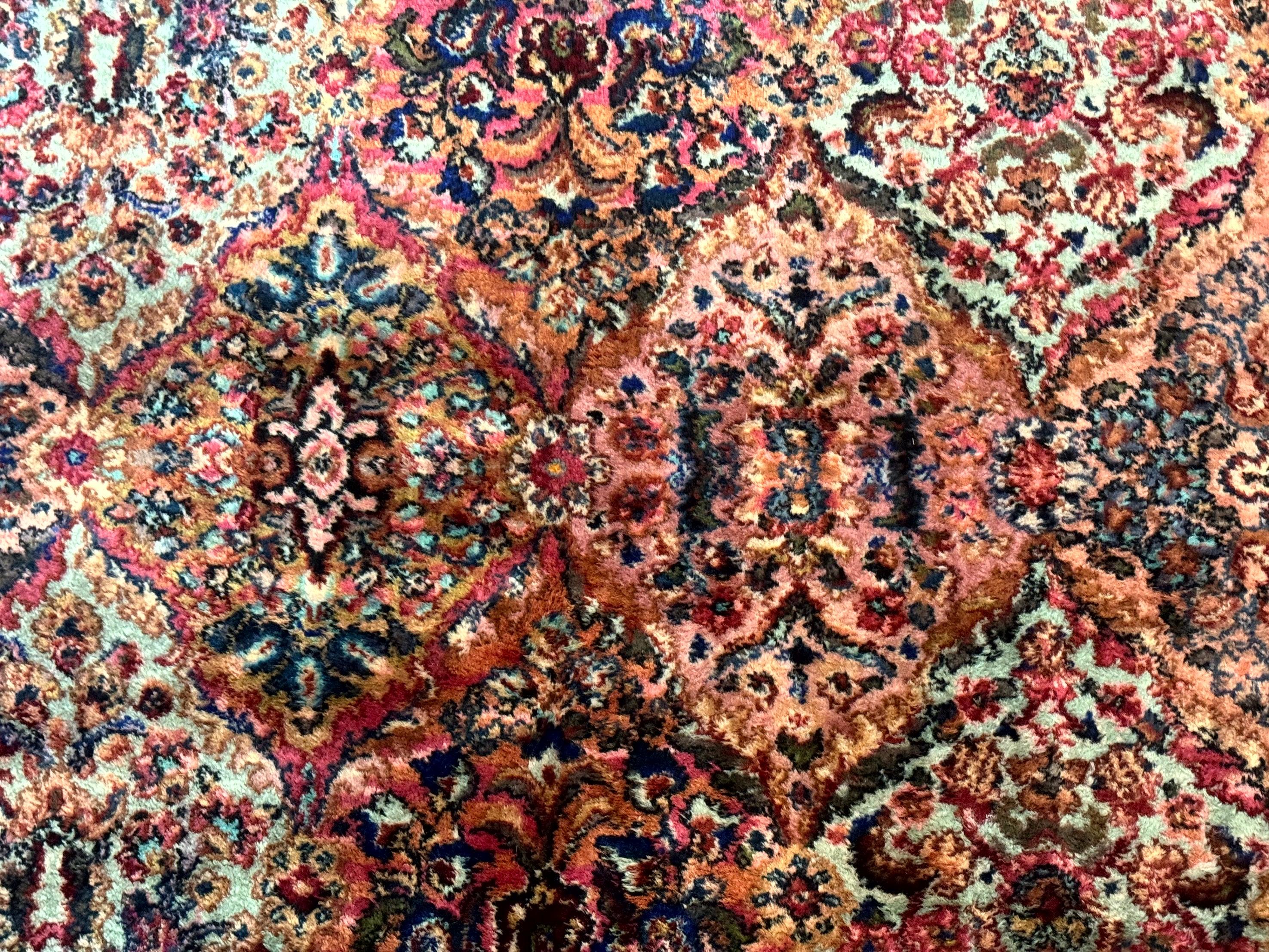 Karastan Rug 6x9, Multicolor Panel Kirman Rug #717, Wool Original Karastan Collection 700 Series, Vintage Discontinued Karastan - Jewel Rugs